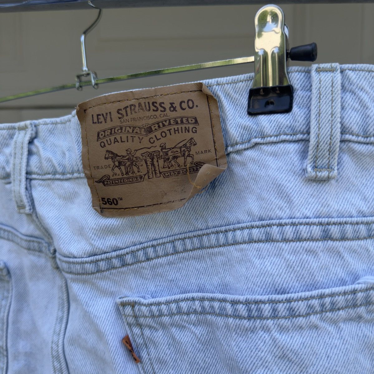Levi's 90s Levi's 550 Light Wash Denim Shorts Skater ERD Chrome Size US 42 / EU 58 - 3 Thumbnail
