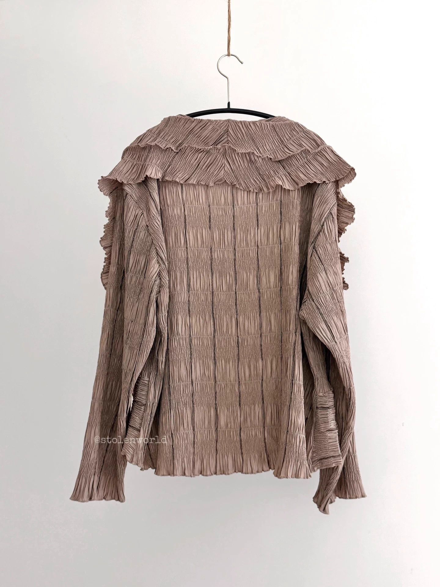 Issey Miyake Issey Miyake 1990 SS soft gray pink lace pleated cardigan Size M / US 6-8 / IT 42-44 - 2 Thumbnail