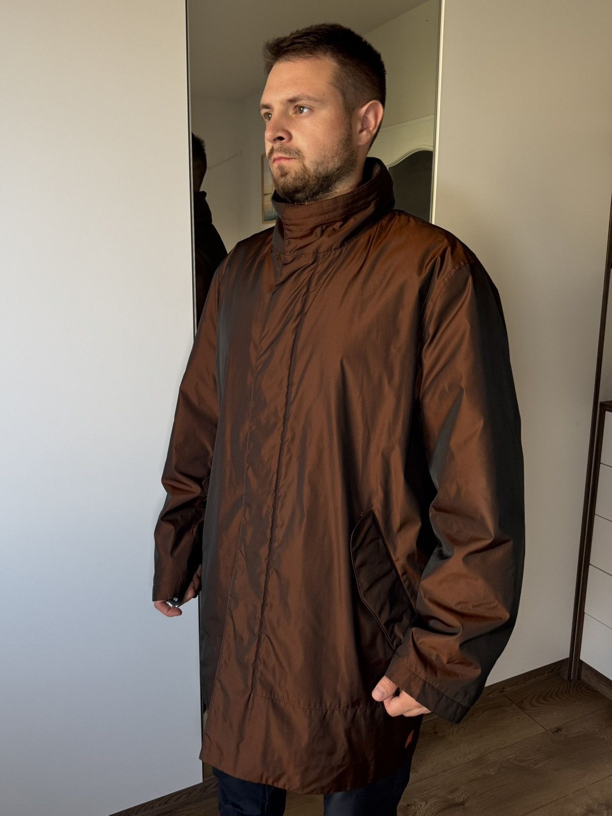Hugo Boss Hugo Boss OBalt Brown Hooded Nylon Parka Coat Rare Luxury Size US XL / EU 56 / 4 - 1 Thumbnail