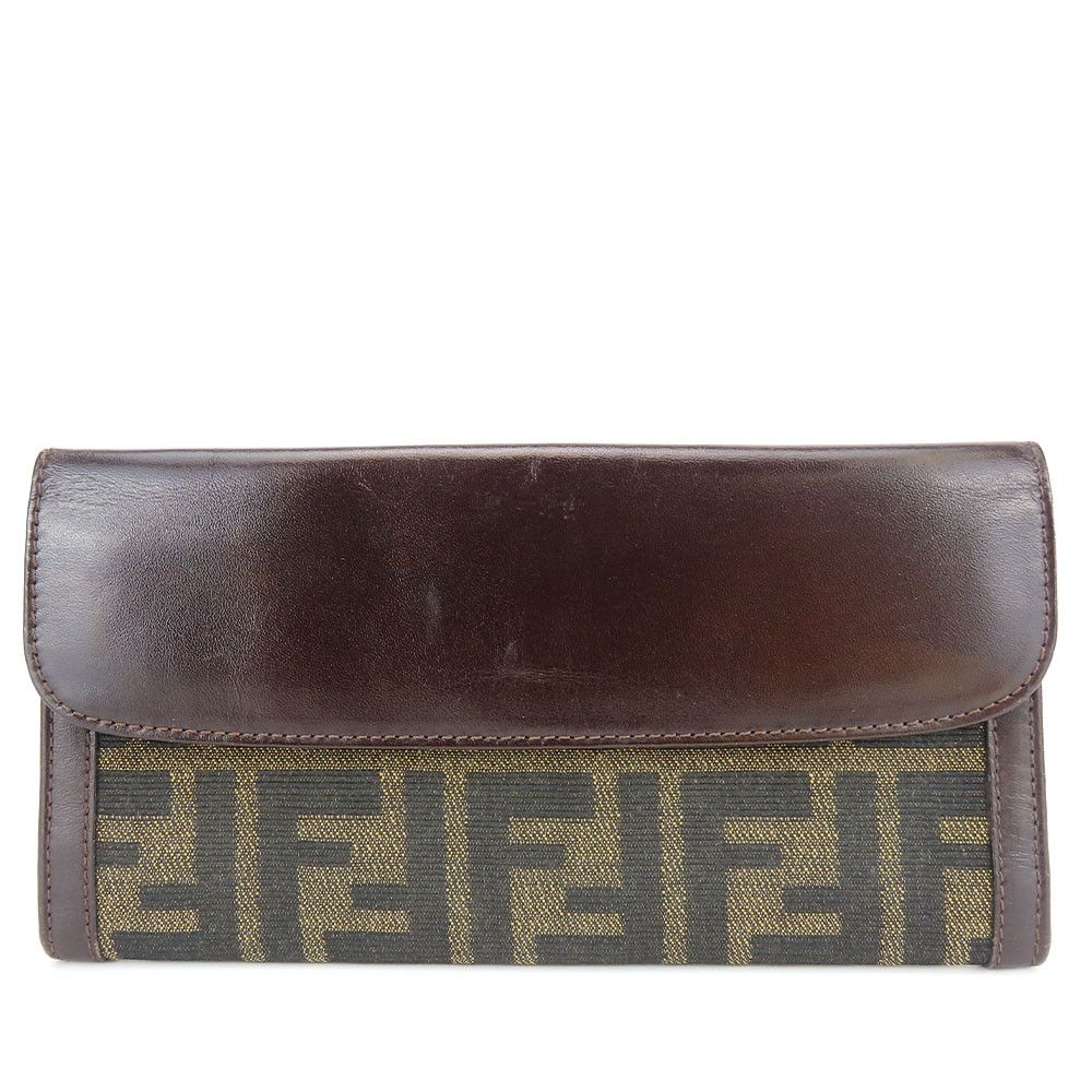Fendi Fendi Fendi Zucca Canvas Leather Wallet Canvas Long Wallet Size ONE SIZE - 1 Thumbnail