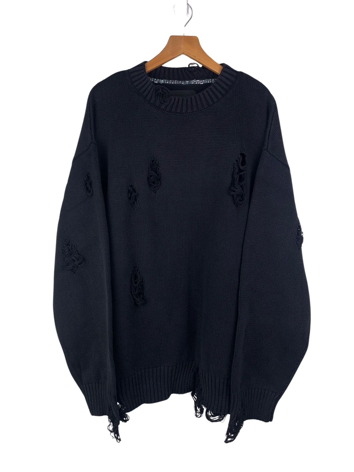 トップス NUMBER(N)INE /Asid Wash Ripped Knit Number (N)ine Number nine ASID WASH RIPPED knit cardigan
