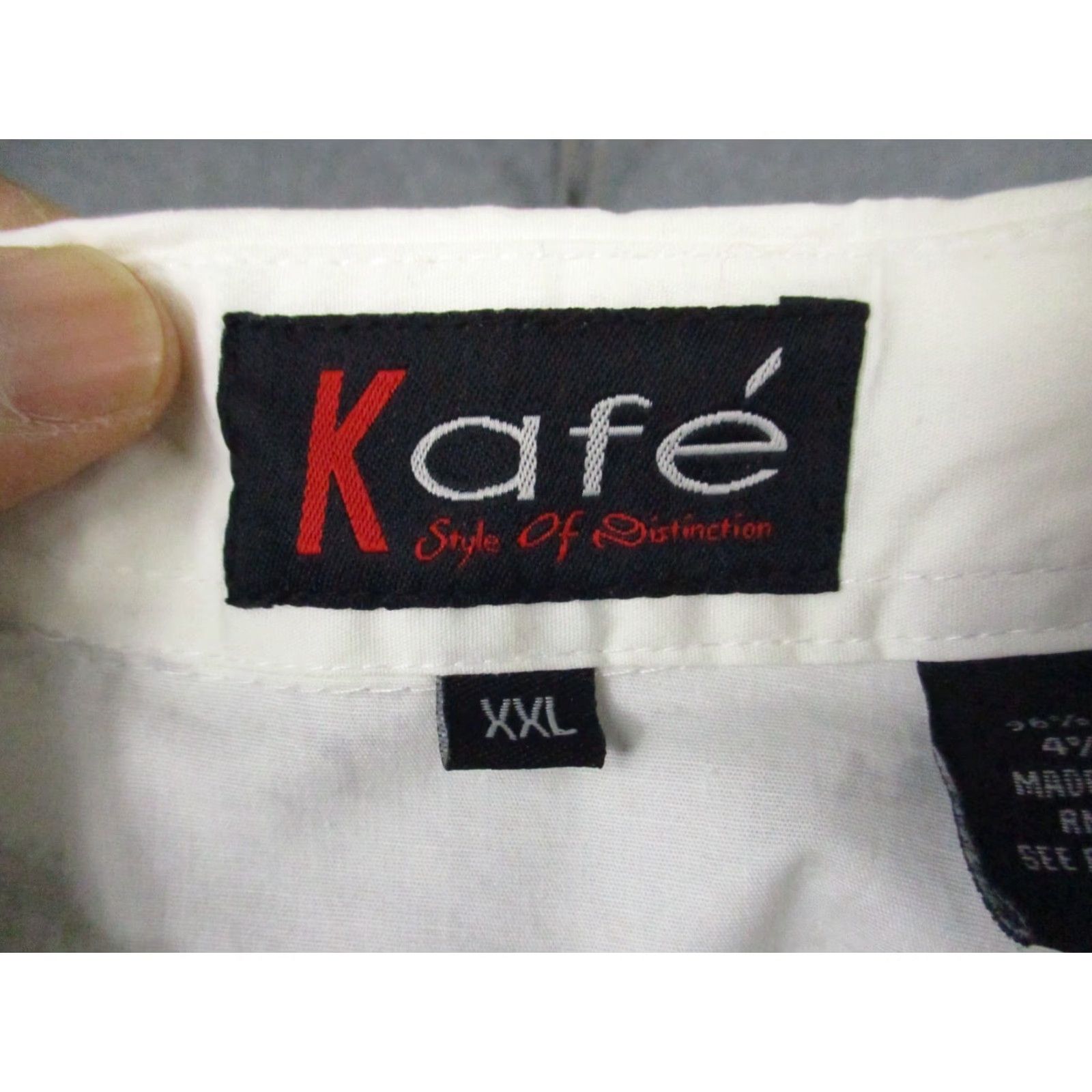 Vintage Kafe Collection Dress Shirt XXL Men Cotton Stretch Fashion Cross Design NWT Size 48R - 7 Thumbnail