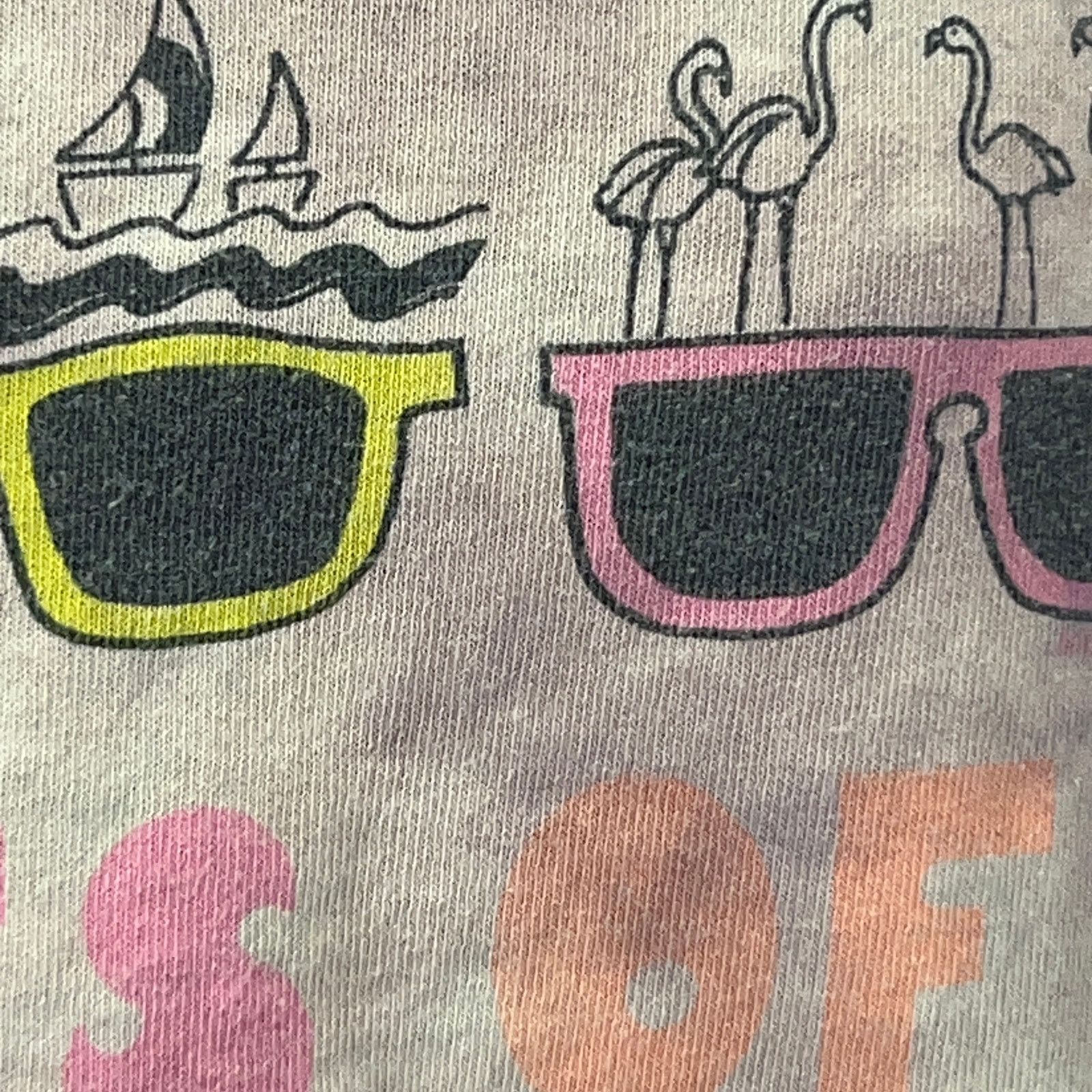 Fruit Of The Loom Vintage 80s Shades of Miami Florida Tank Top T Shirt Beige S Size US S / EU 44-46 / 1 - 4 Thumbnail