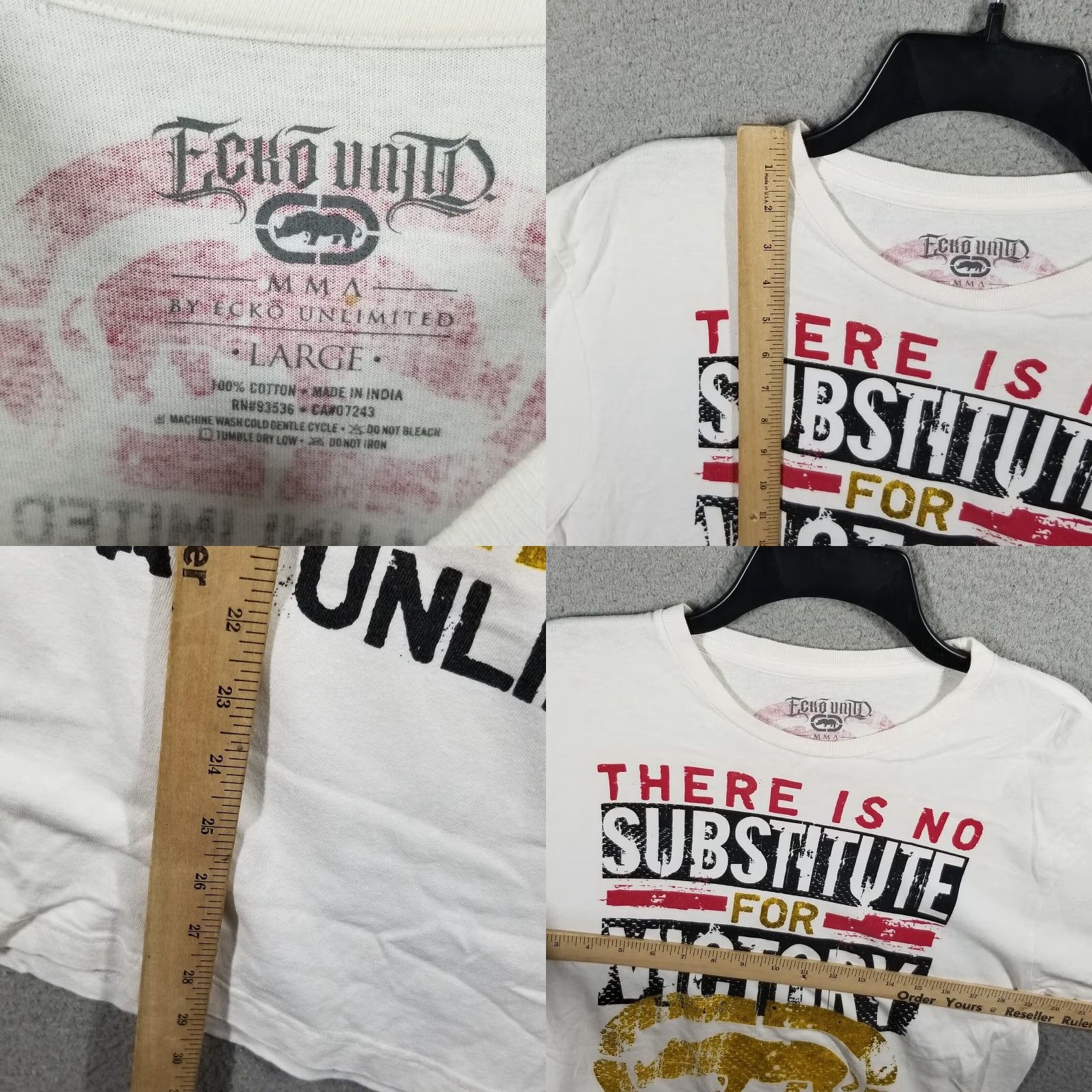 Ecko Unltd. Ecko Unltd MMA Rhino White T-Shirt Men Large 90s Grunge Style Size US L / EU 52-54 / 3 - 2 Thumbnail