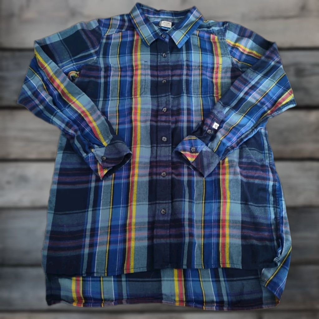 KAVU VINTAGE KAVU Women's Plaid Flannel Shirt Casual Outdoor Hiking Blue Yellow Red Size Small Size S / US 4 / IT 40 - 1 Thumbnail