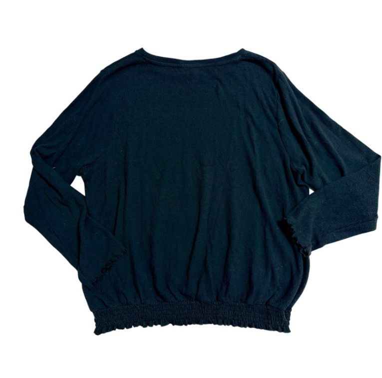 Other Time and Tru Women’s XXL (20) Black Textured Long Sleeve Top Size XXL / US 16-18 / IT 52-54 - 2 Thumbnail