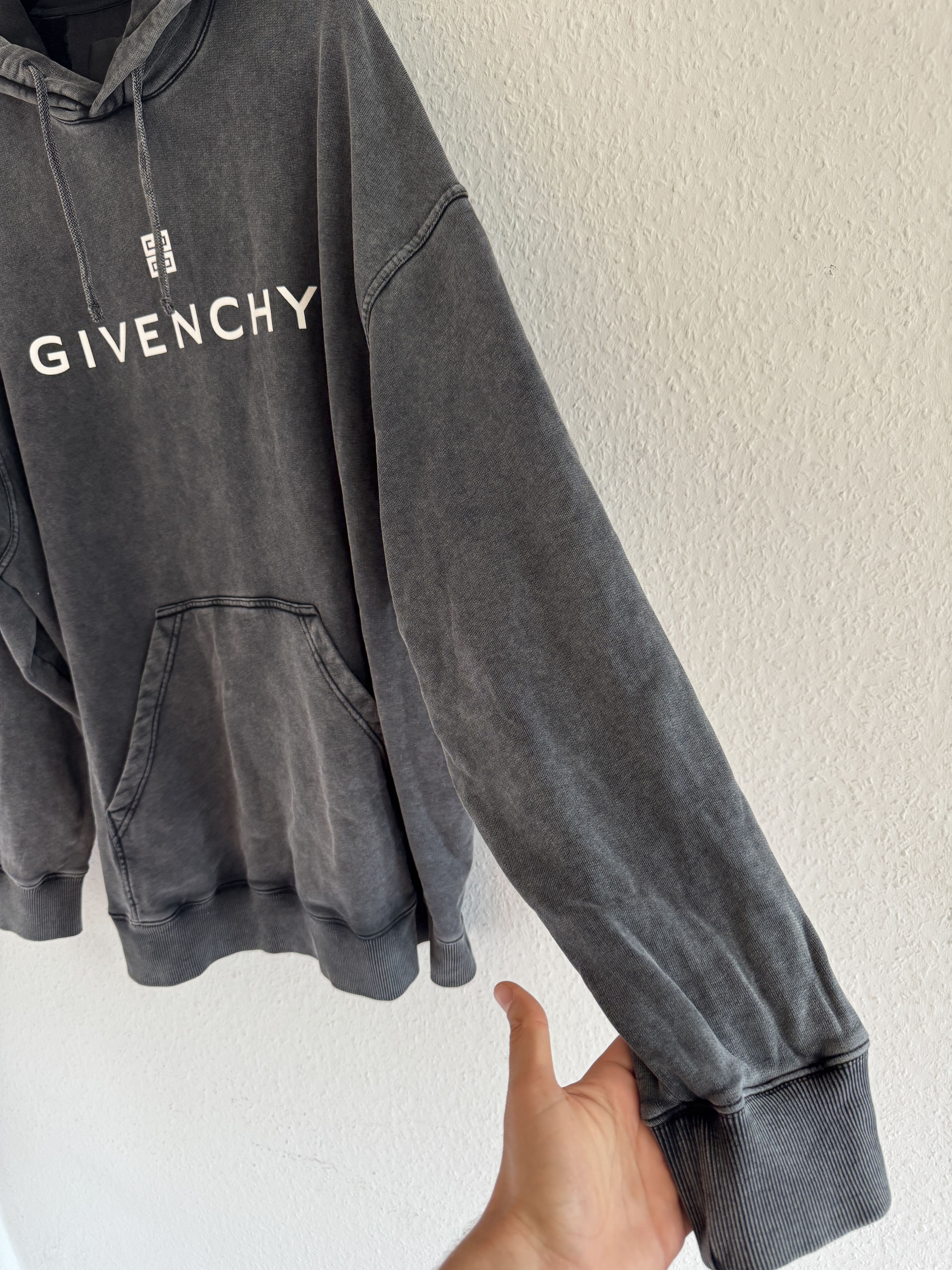 Givenchy SAMPLE Oversized washed black logo hoodie Size US XL / EU 56 / 4 - 4 Thumbnail