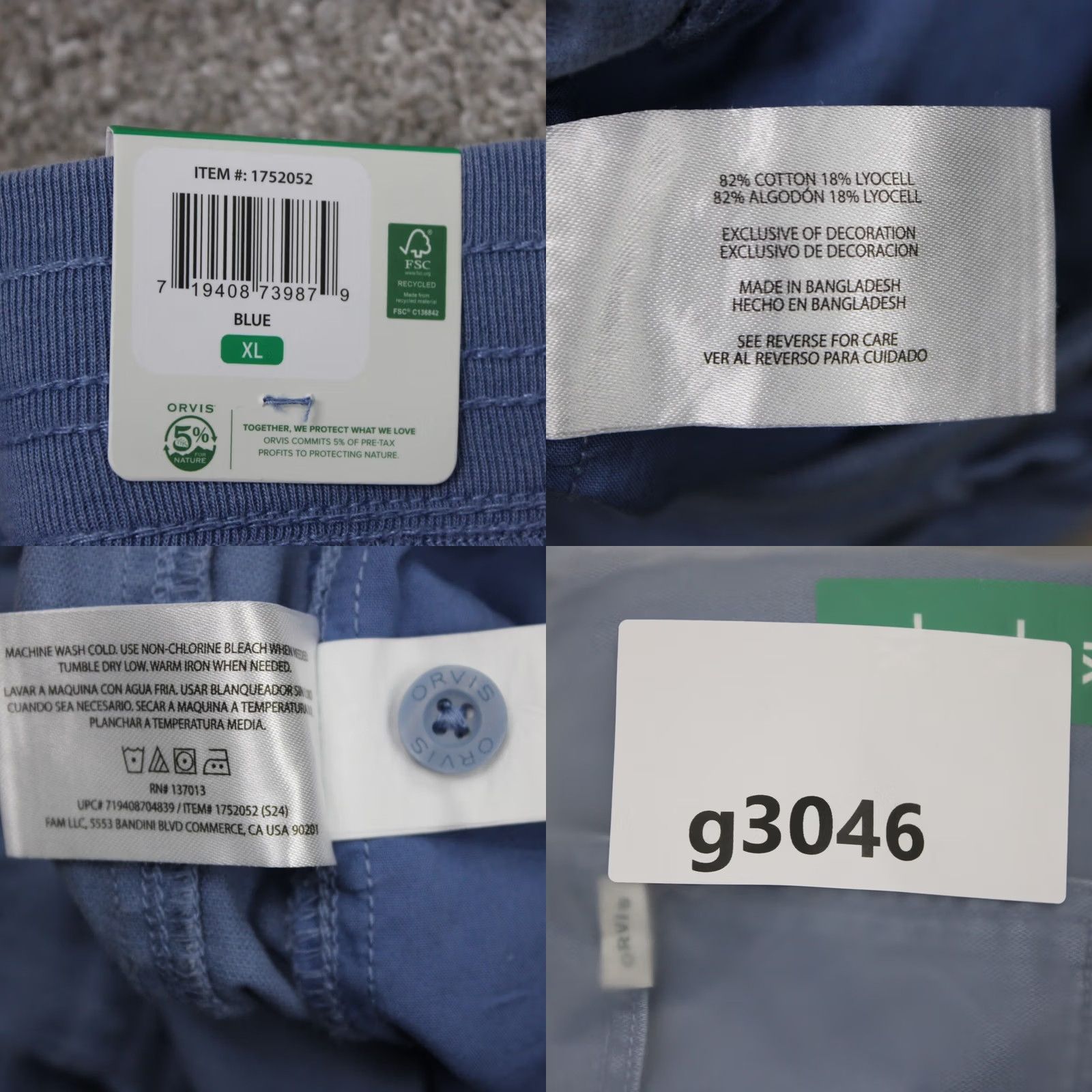 Orvis Orvis Womens XL Blue Quick Dry Bermuda Shorts NWT Cotton/Lyocell Plus Logo, Button, Zipper, 8in Inseam, Regular Fit, Nature Theme Size 40" / US 18 - 9 Thumbnail