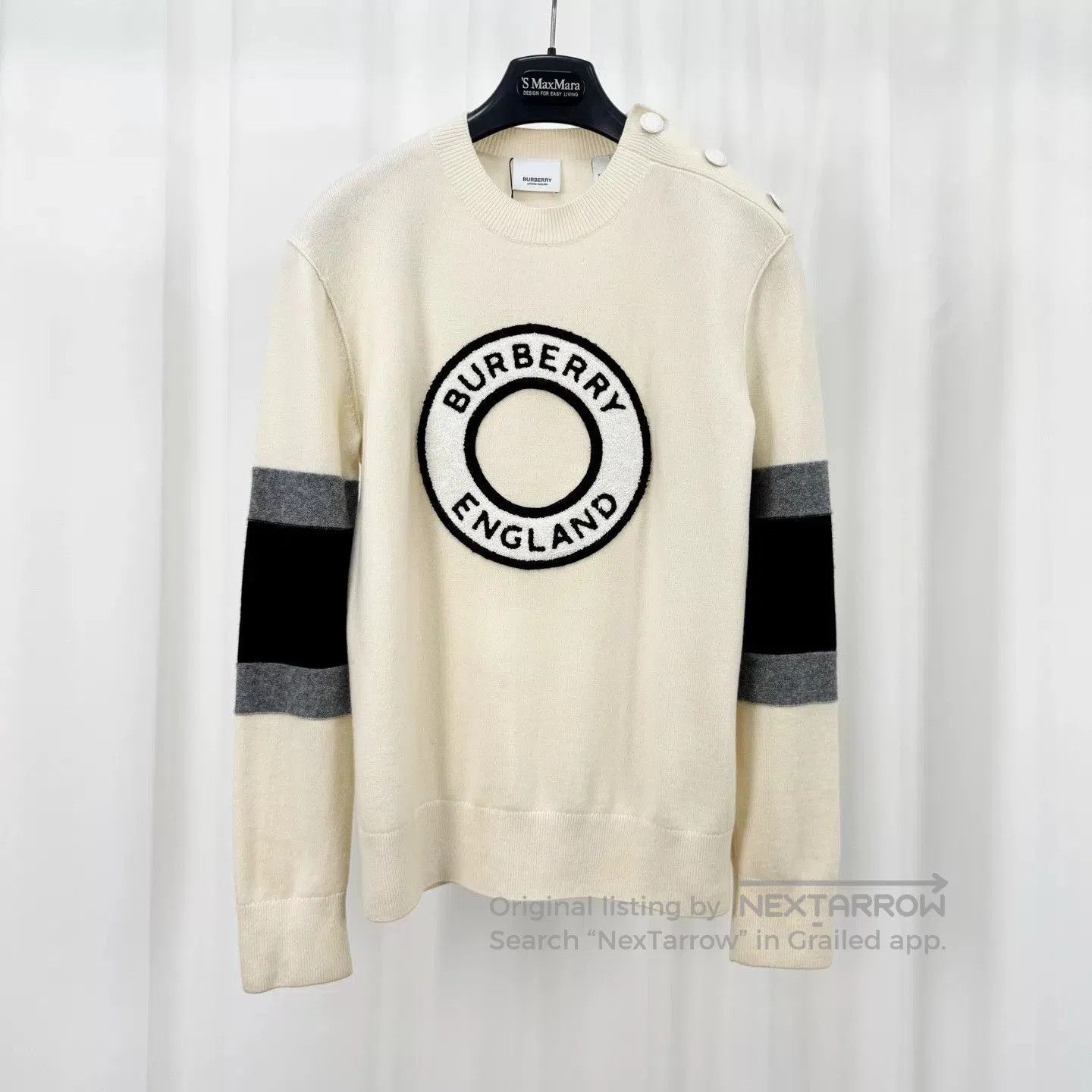 Burberry Burberry Flocked Logo Cashmere Sweater. Size US XXS / EU 40 - 1 Thumbnail
