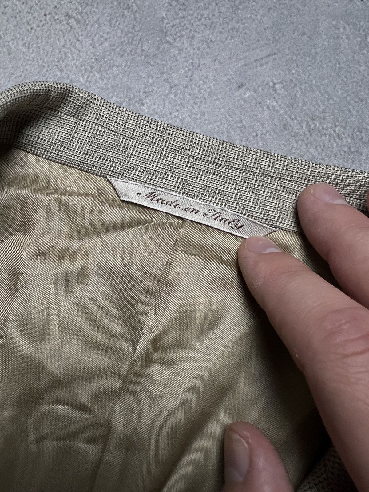 Canali Canali Italy Beige Wool Classic Blazer Jacket Size 50R - 2 Thumbnail
