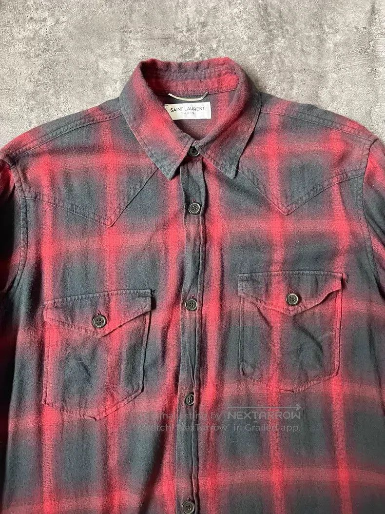 Saint Laurent Paris Saint Laurent Paris Autumn and Winter Red and Black Gradie Size US L / EU 52-54 / 3 - 3 Thumbnail