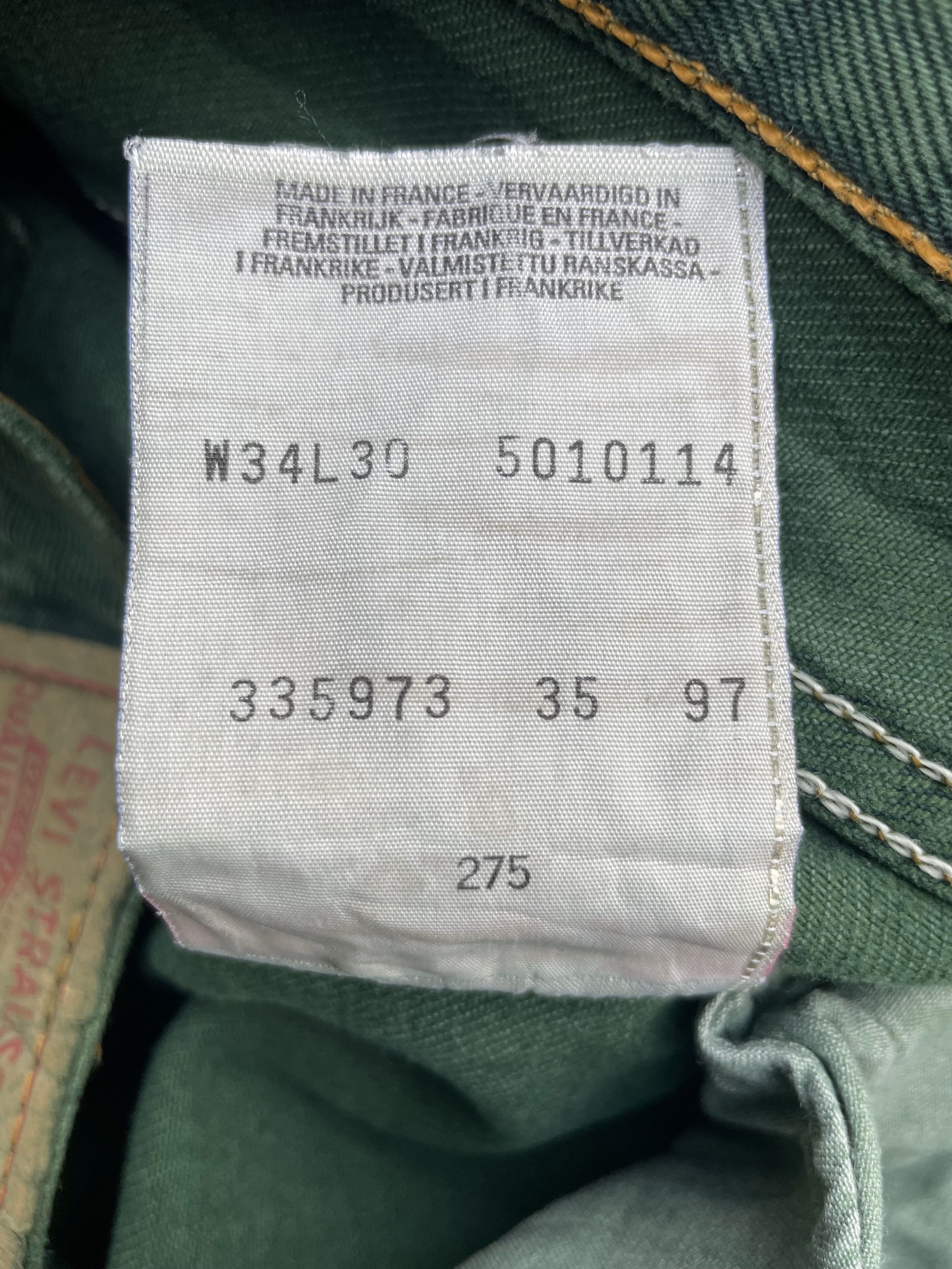 Levi's Vintage Rare 1997 Levis 501 e Made in France Size US 34 / EU 50 - 16 Thumbnail