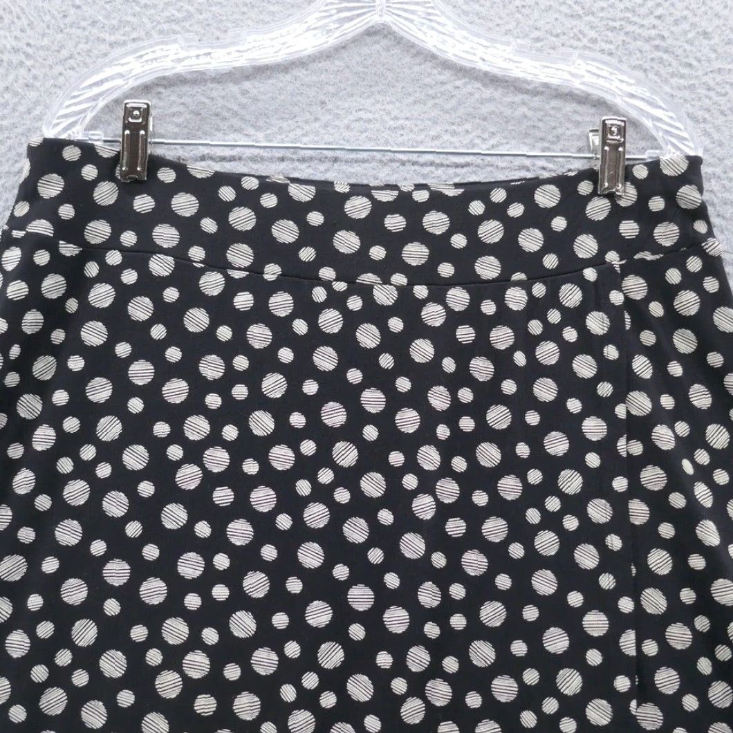 Talbots Talbots Skirt Midi Wrap Knit Black Beige Polka Dot Pull On NEW Women L Size 36" / US 14 / IT 50 - 2 Thumbnail