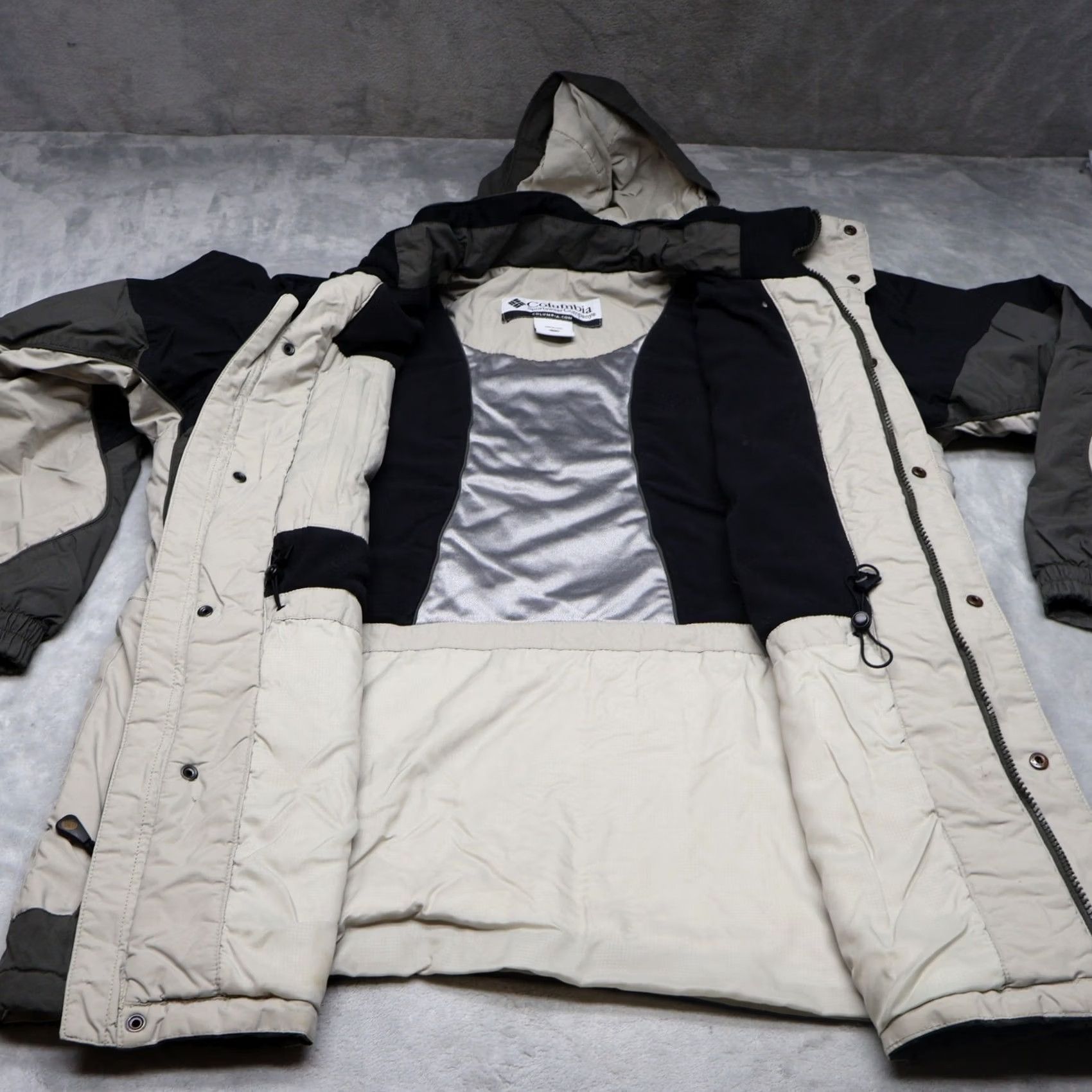 Rains Columbia Jacket Mens Large Hooded Insulated Outdoor Snow Wind Rain Gray Parka Size US L / EU 52-54 / 3 - 6 Thumbnail