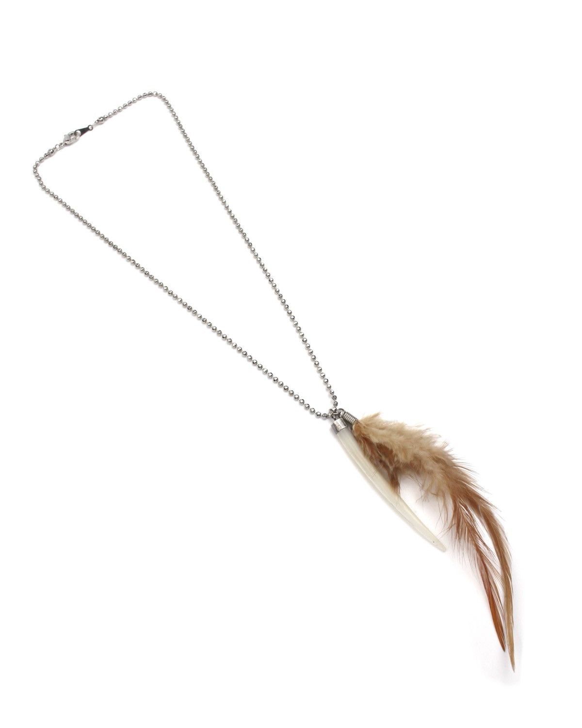 If Six Was Nine 2000S TUSK PENDANT FEATHER STERLING SILVER CAP NECKLACE Size ONE SIZE - 3 Thumbnail