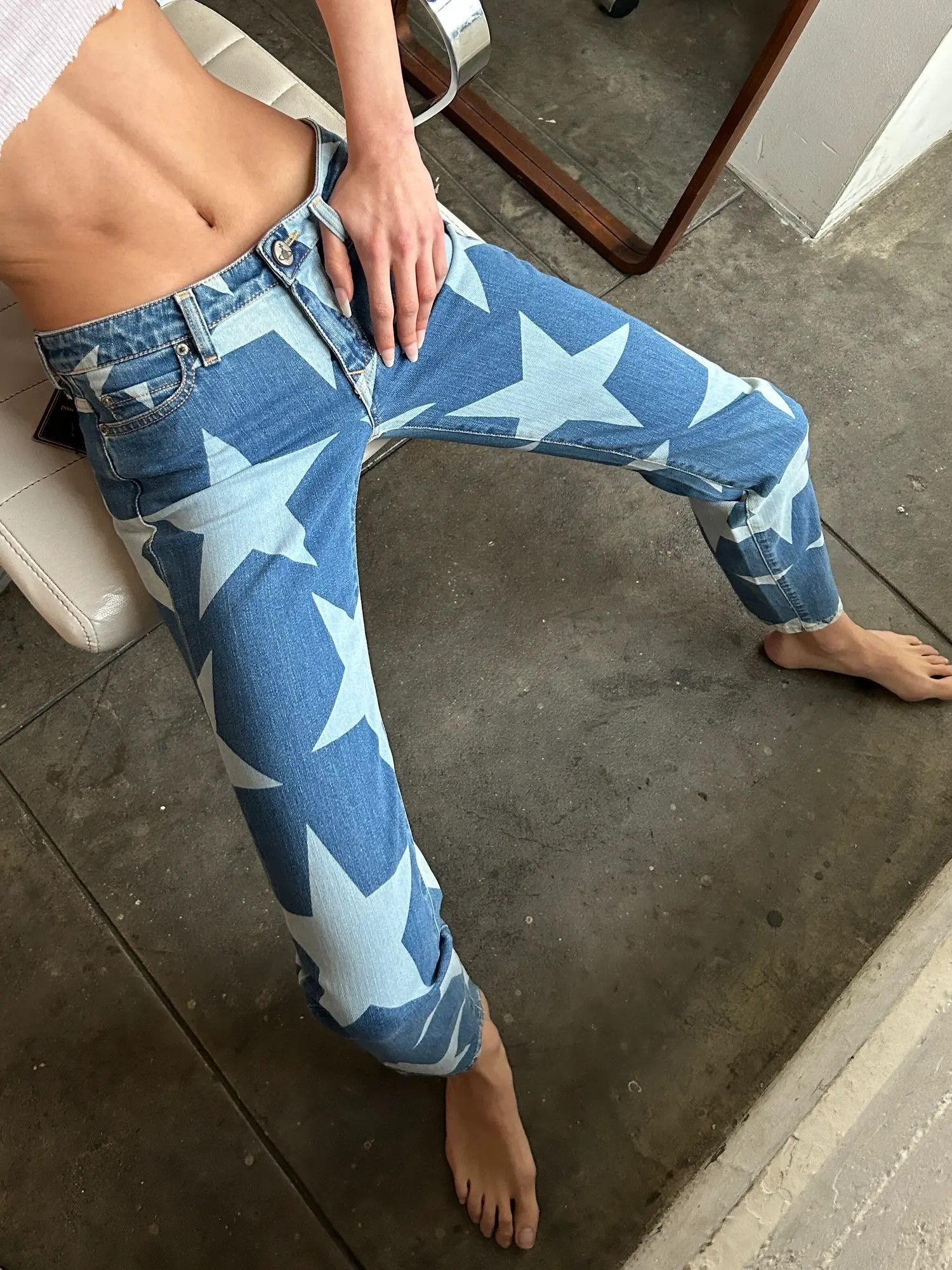 image of Vivienne Westwood New Anglomania Vintage Star Jeans Skinny Fit in Blue, Women's (Size 26)