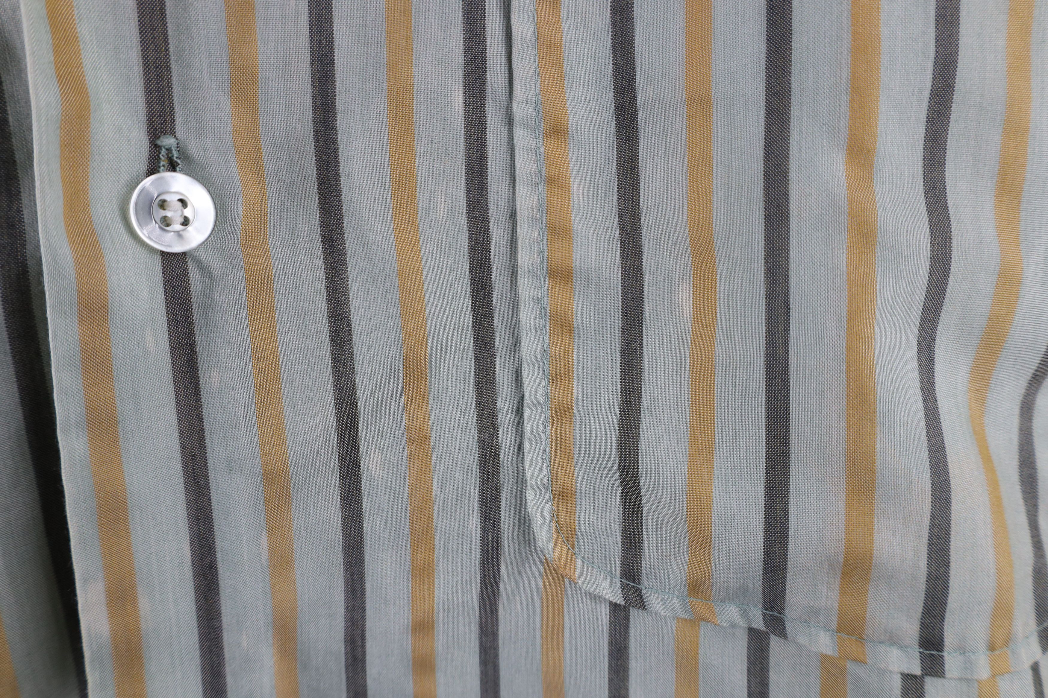 Macys × Vintage Vintage 50s 60s Macys Striped Looped Collar Button Shirt Size US M / EU 48-50 / 2 - 6 Thumbnail