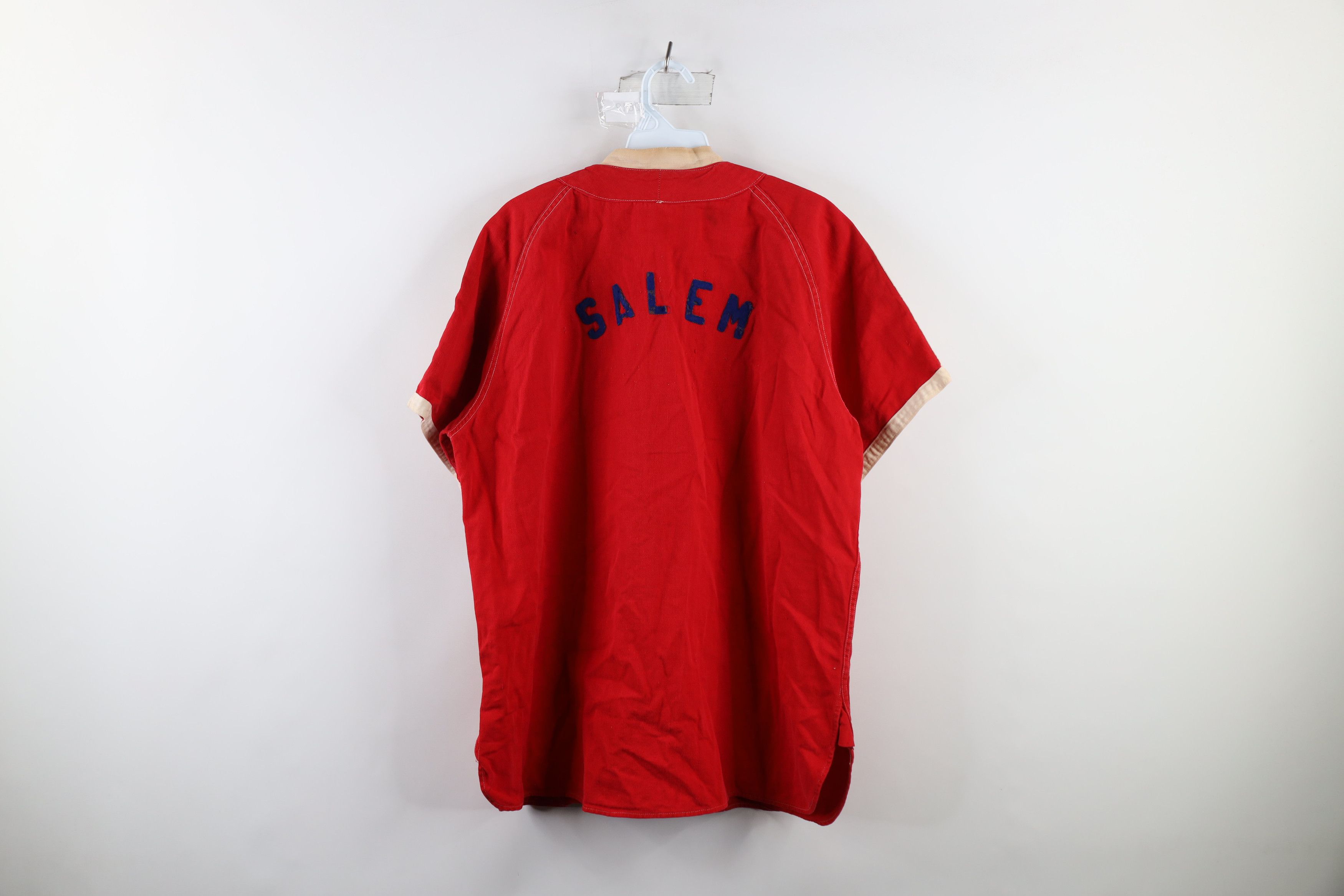 Vintage Vintage 40s 50s Salem Baseball Jersey Uniform Red USA Size US XL / EU 56 / 4 - 1 Thumbnail