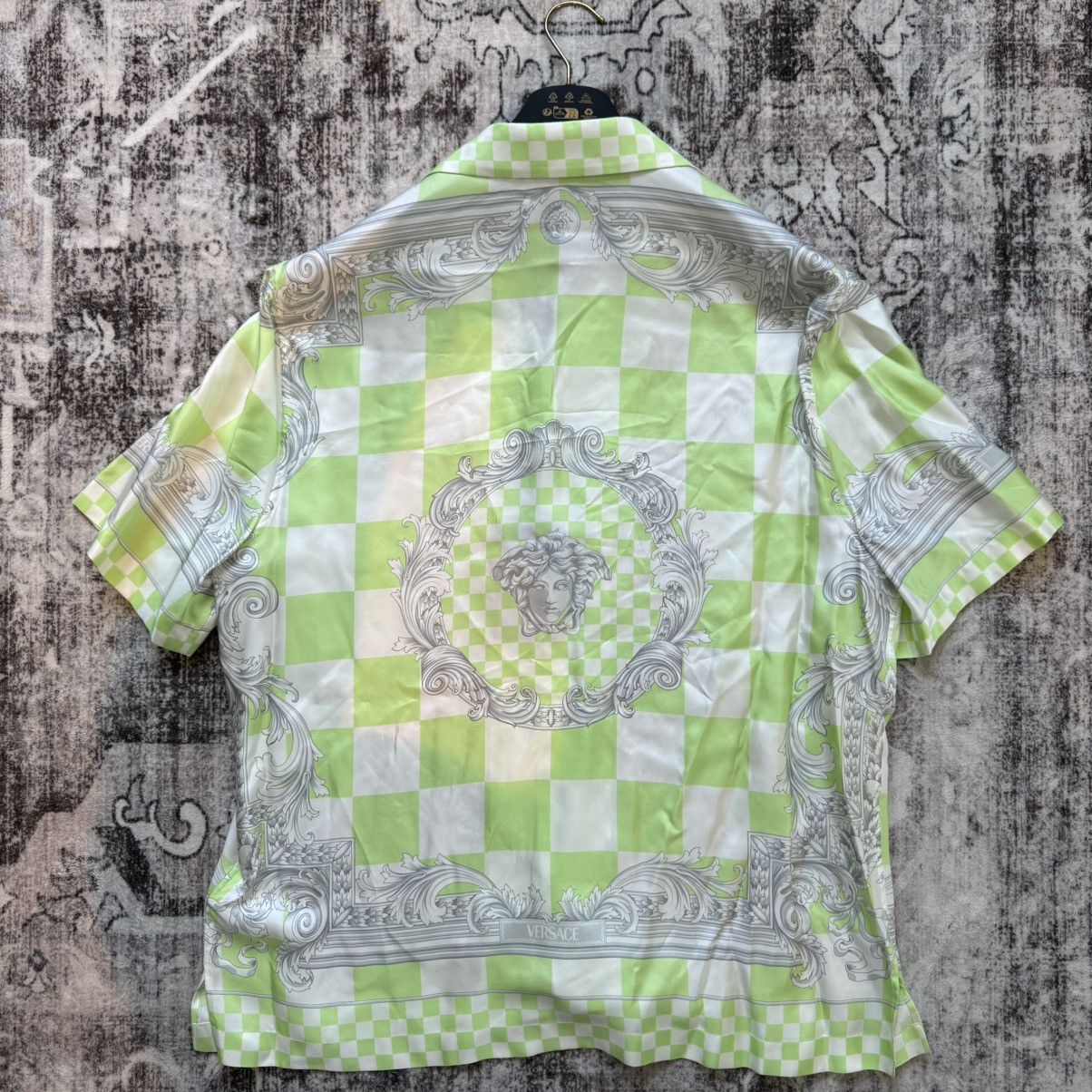 Versace Versace Informal Contrasto Medusa Print Silk Shirt Yellow Size US L / EU 52-54 / 3 - 5 Thumbnail