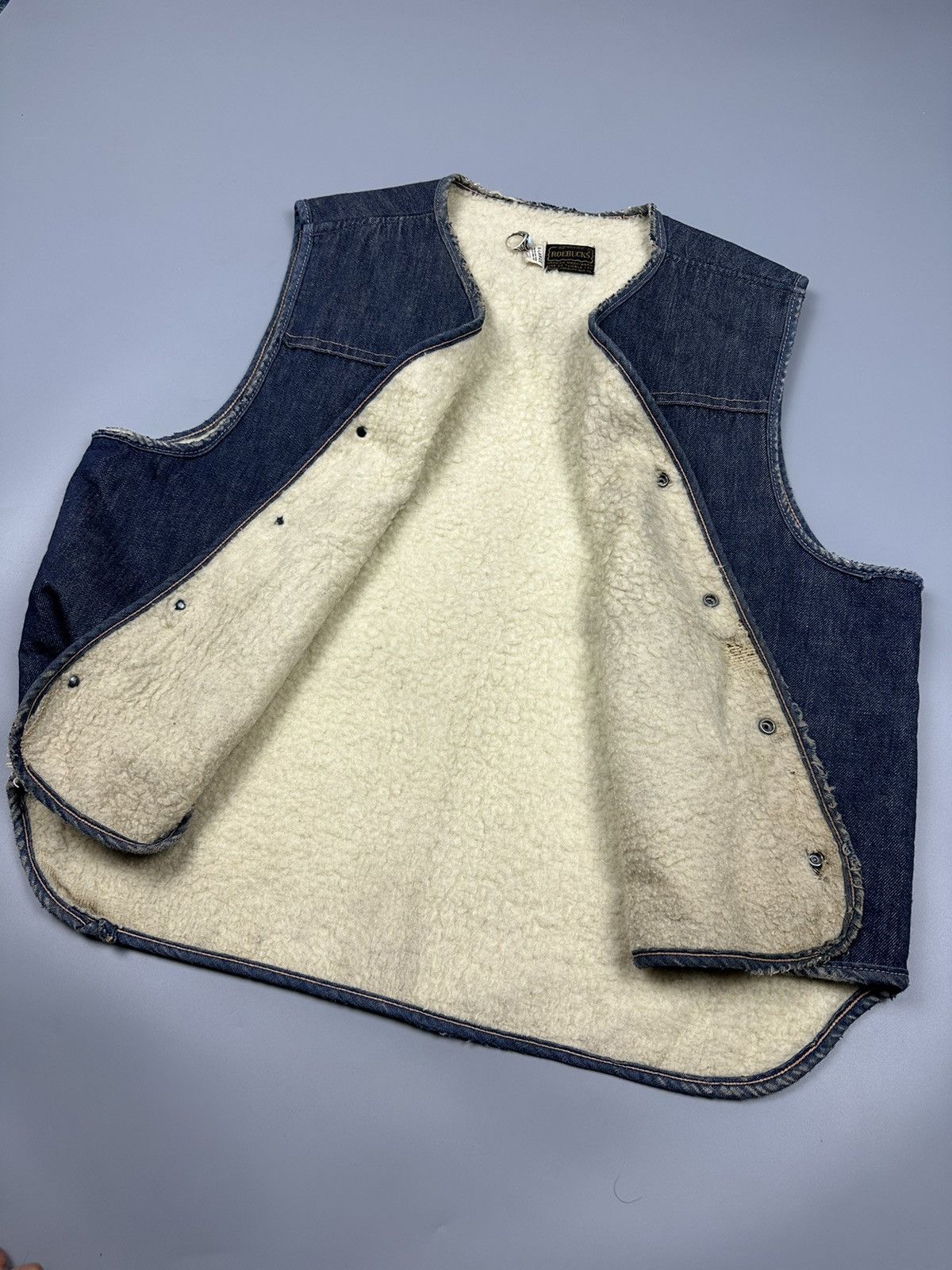 Vintage Vintage 80s Reobucks Sherpa Denim Vest Size US XL / EU 56 / 4 - 7 Thumbnail