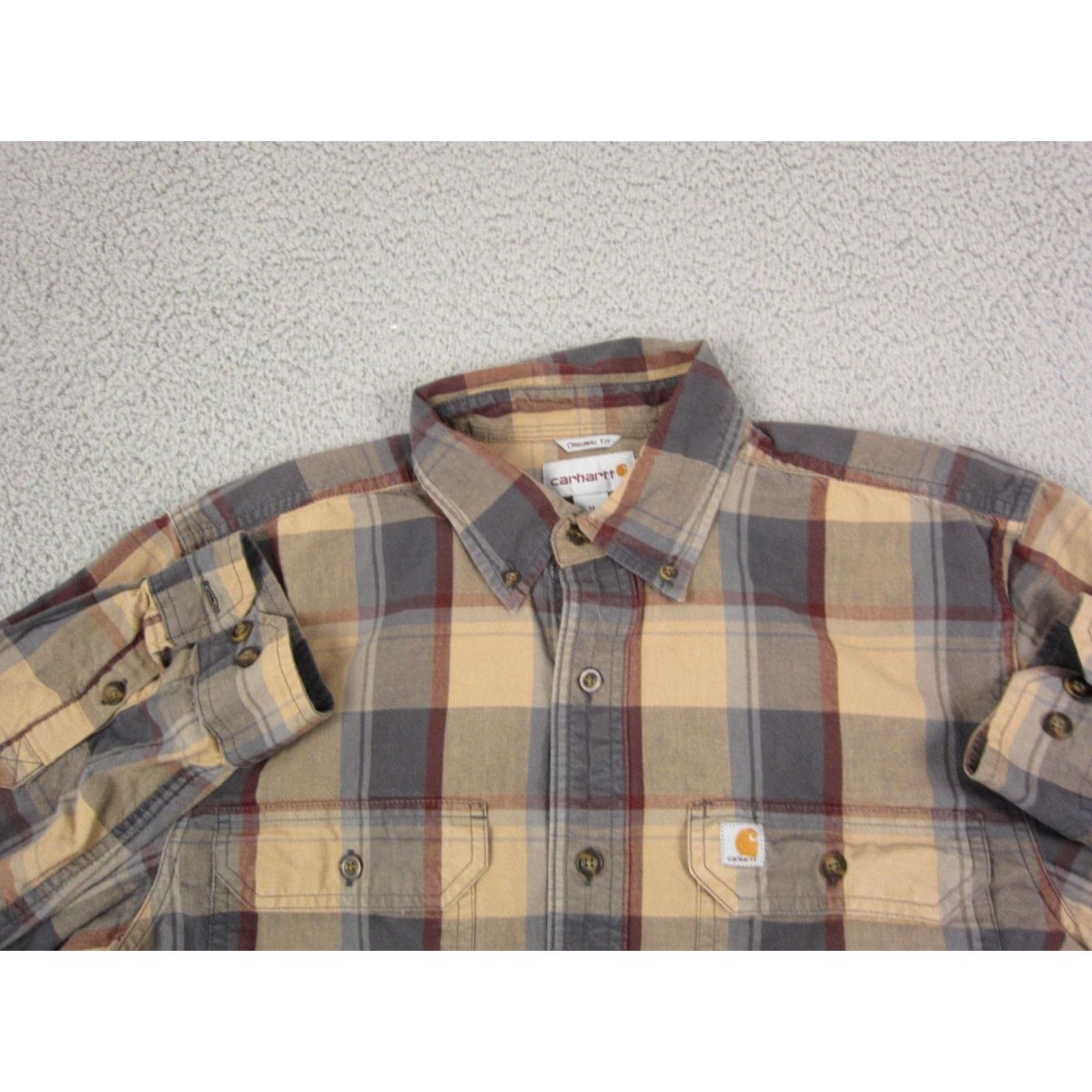 Carhartt Carhartt Shirt Mens M Brown Plaid Flannel Western 90s Button-Up Workwear Casual Shirt Mens Size US M / EU 48-50 / 2 - 2 Thumbnail