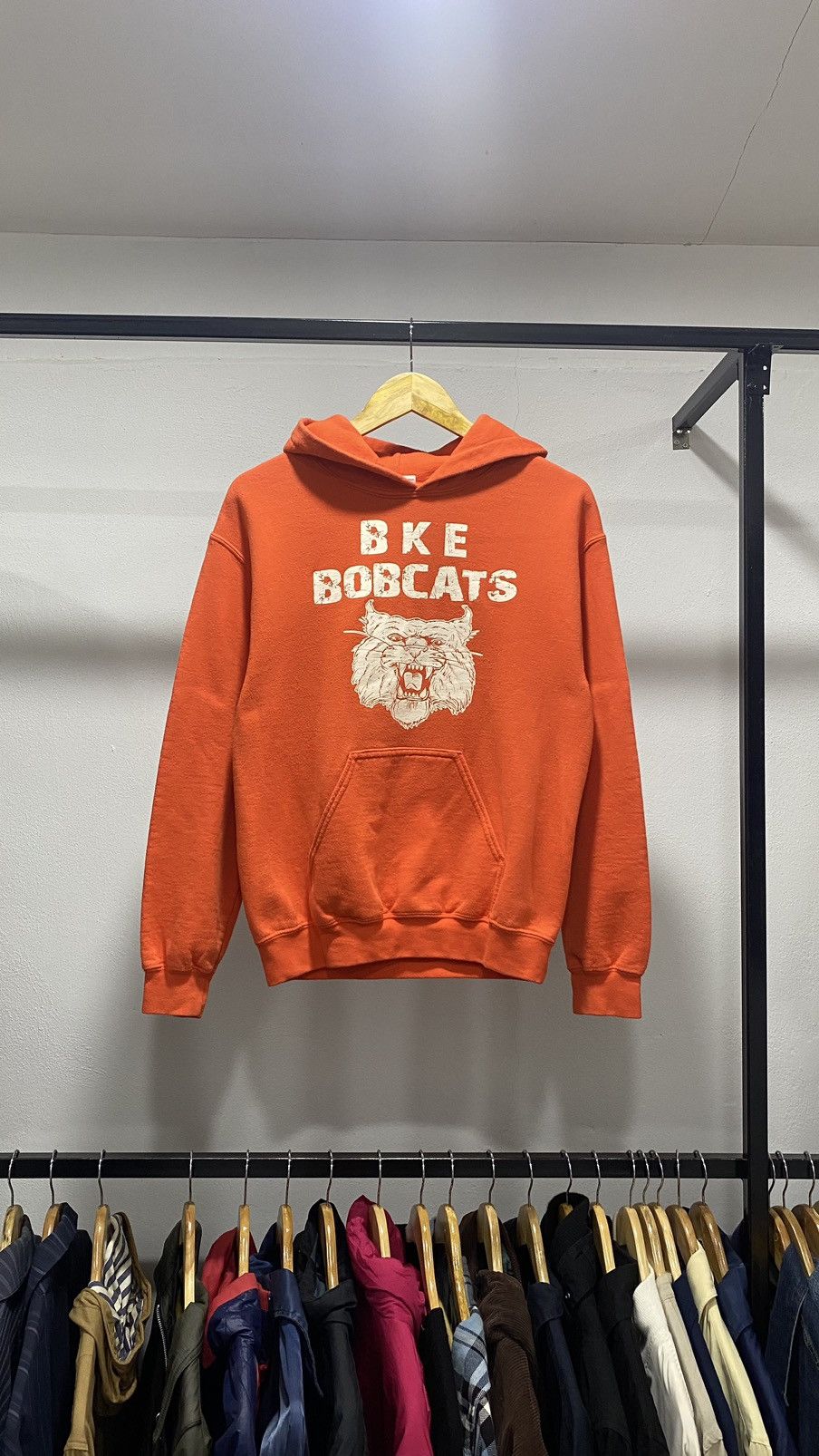 Gildan × Vintage Vintage Orange Pullover Hoodie Bobcats Size US S / EU 44-46 / 1 - 3 Thumbnail