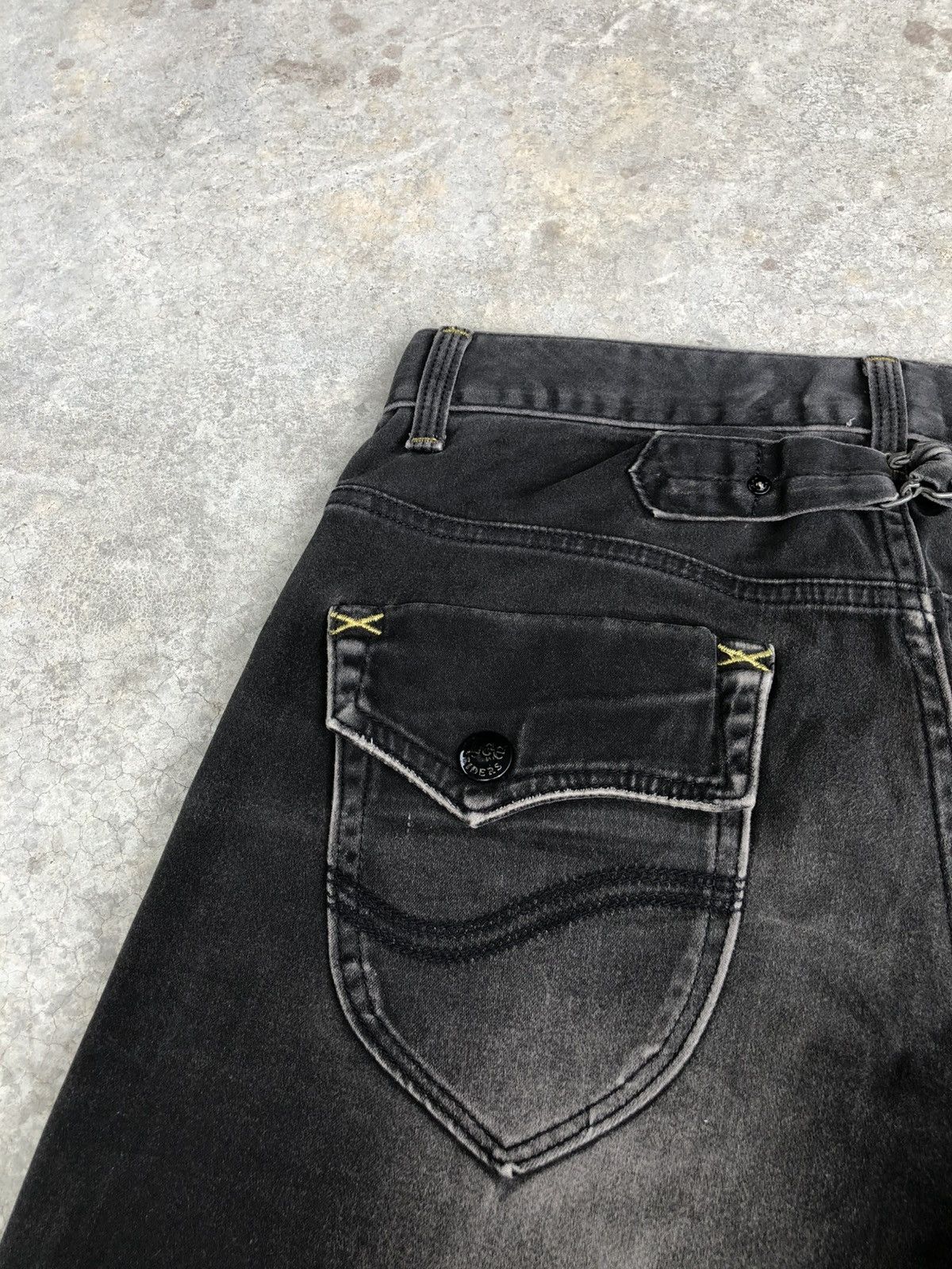 If Six Was Nine Japanese Lee Flared Jeans Distressed Suede Size US 31 - 16 Thumbnail