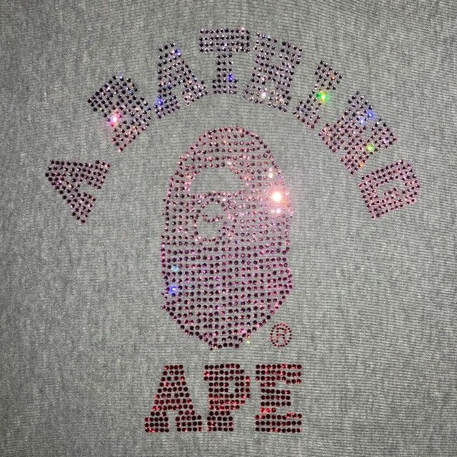 Bape × Nigo × Swarovski BAPE Swarovski college logo pullover hoodie APE NIGO Size M / US 6-8 / IT 42-44 - 4 Thumbnail