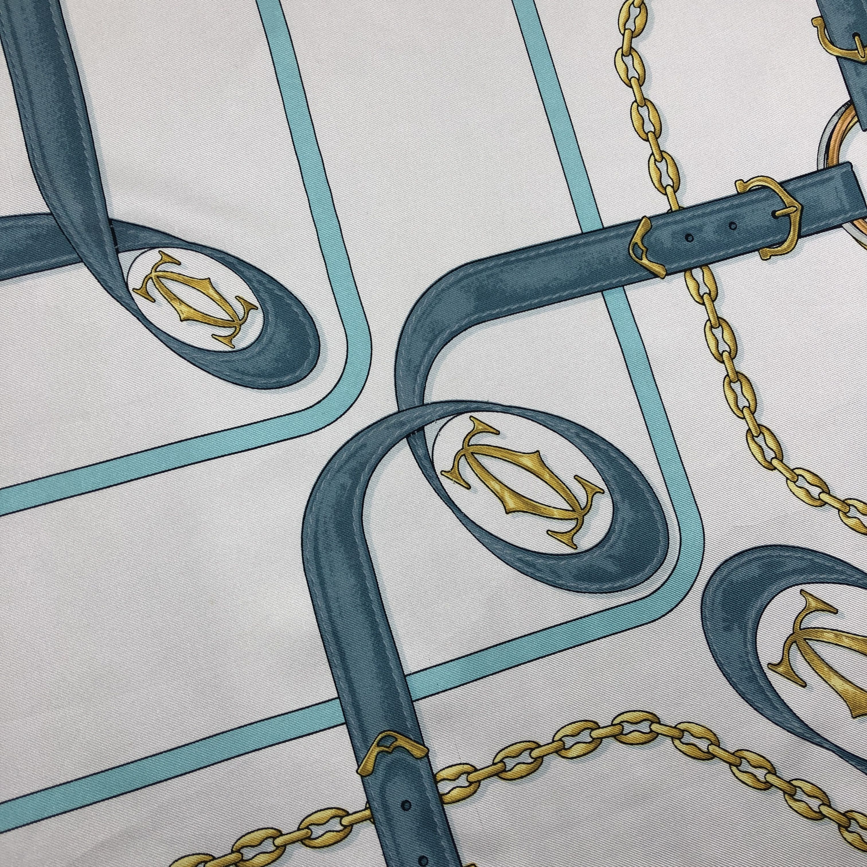 Cartier × Vintage Vintage Cartier SILK Scarf Twill Stole Wraps Scarves Size ONE SIZE - 8 Thumbnail