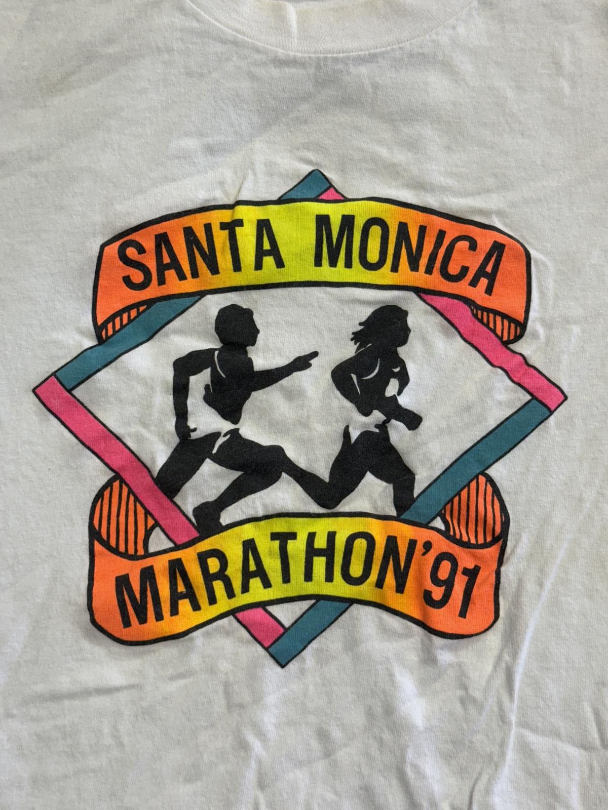 Designer Vintage Santa Monica T-shirt California Marathon 1991 XL Size US XL / EU 56 / 4 - 4 Thumbnail