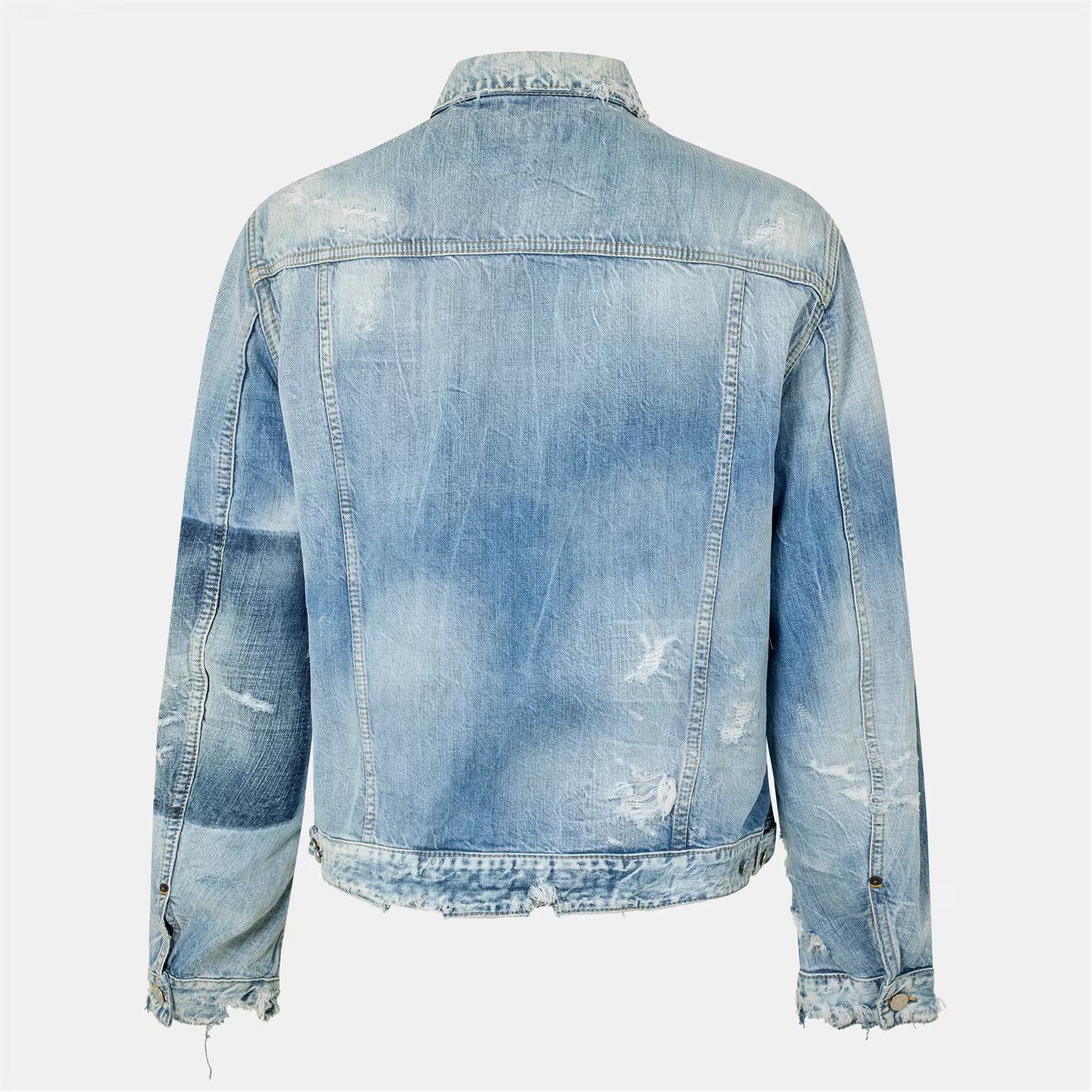 Dsquared2 o1g2r1mq0426 Distressed Vintage-Inspired Denim Jacket Blue Size US XL / EU 56 / 4 - 2 Thumbnail