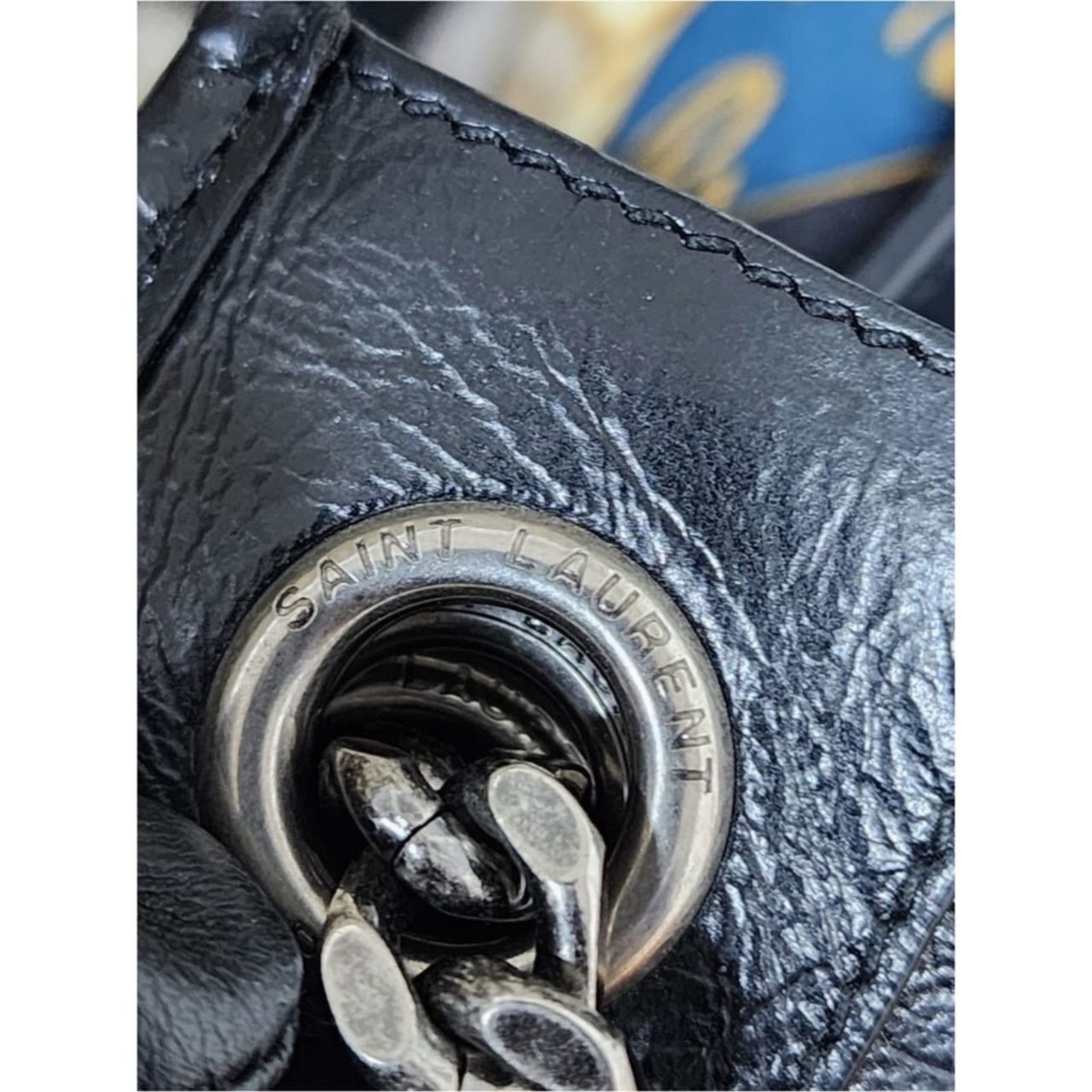 Saint Laurent Paris St Laurent Crinkled Calfskin Matelasse Monogram Large Niki S Size ONE SIZE - 8 Thumbnail