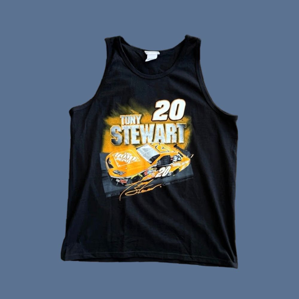 Chase Authentics VINTAGE Tony Stewart Home Depot NASCAR Tank Top Shirt L Men Black 90s Cars Sports Shirt Mens Tank Top Size US L / EU 52-54 / 3 - 1 Thumbnail