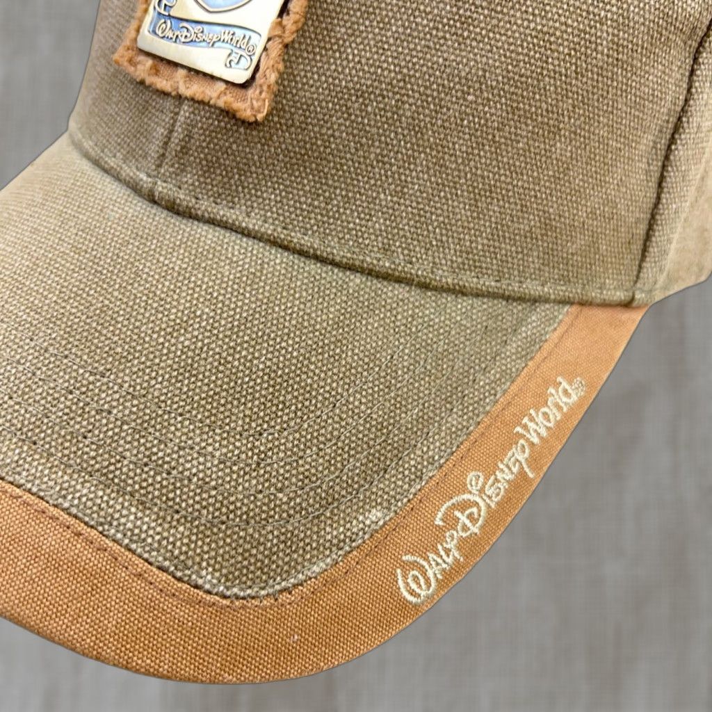 Disney VINTAGE Disney Hat Cap Strap Back Olive Green Canvas Disneyland Resort Y2K Dad Size ONE SIZE - 1 Thumbnail
