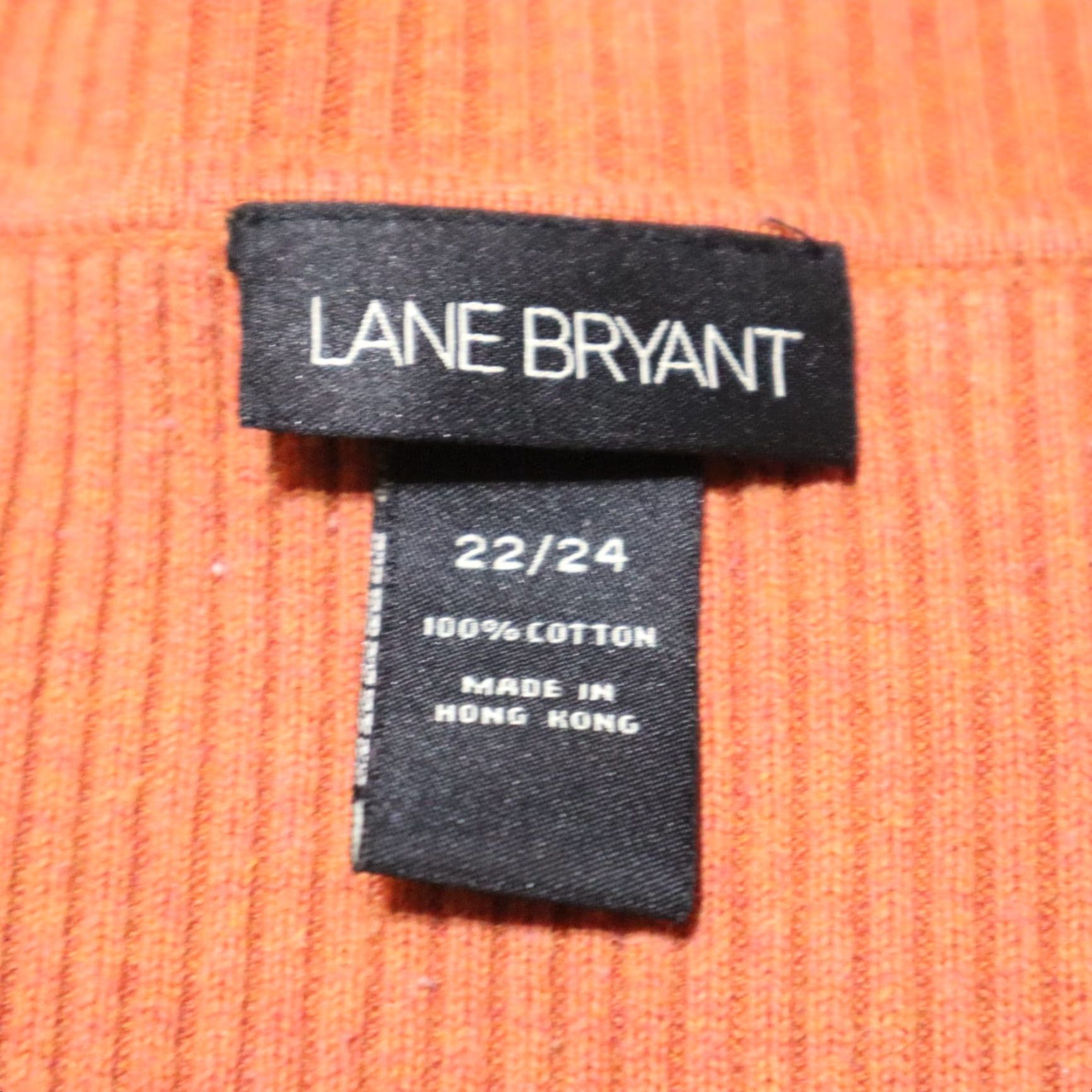 Vintage Lane Bryant Orange Pullover Sweater Long Sleeve Adult Women's Plus Size 22 / 24 Striped Tunic Scoop Neck Womens Size 4XL / US 24-26 - 3 Thumbnail