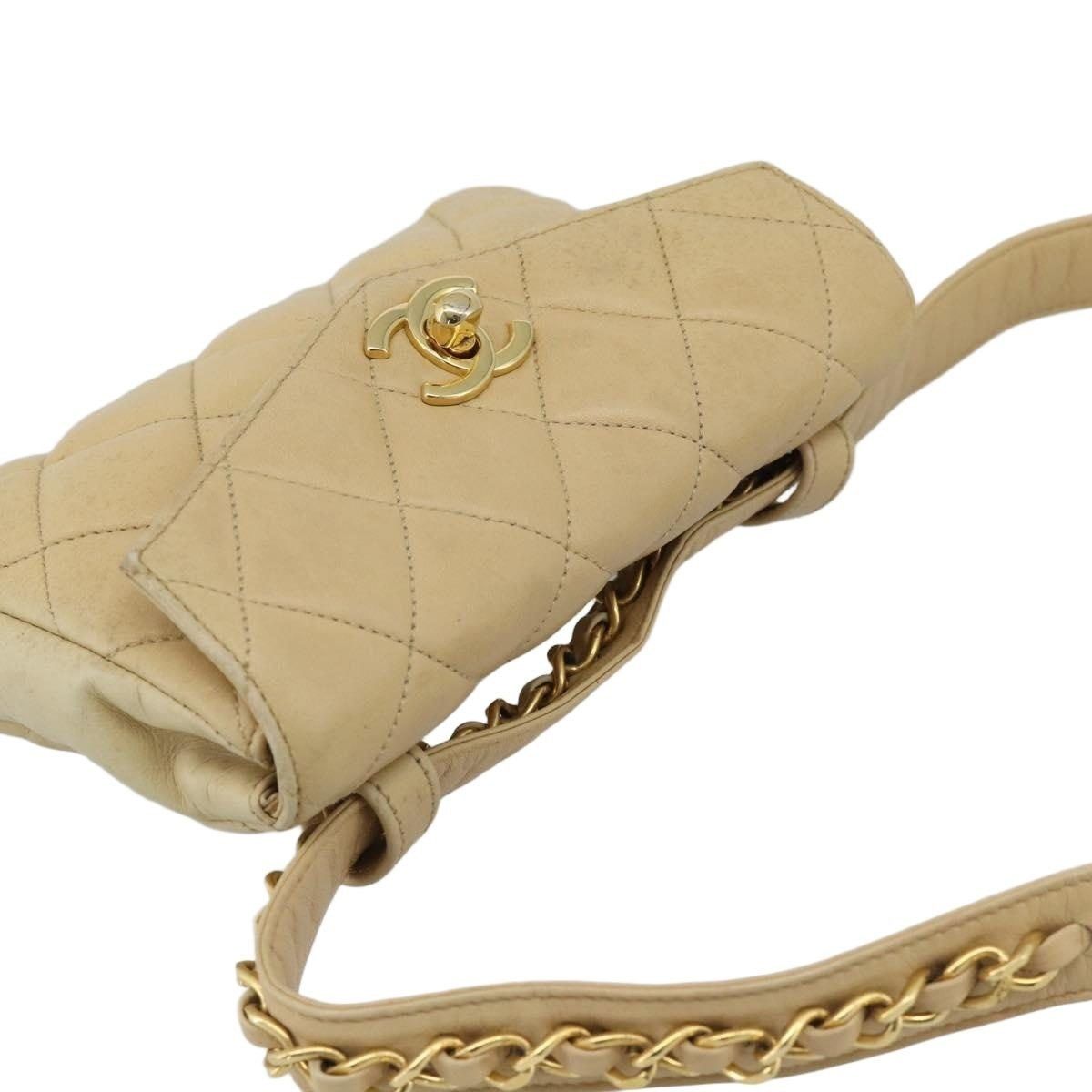 Chanel Chanel Matelasse Lambskin Leather Waist Bag Beige Size ONE SIZE - 10 Thumbnail