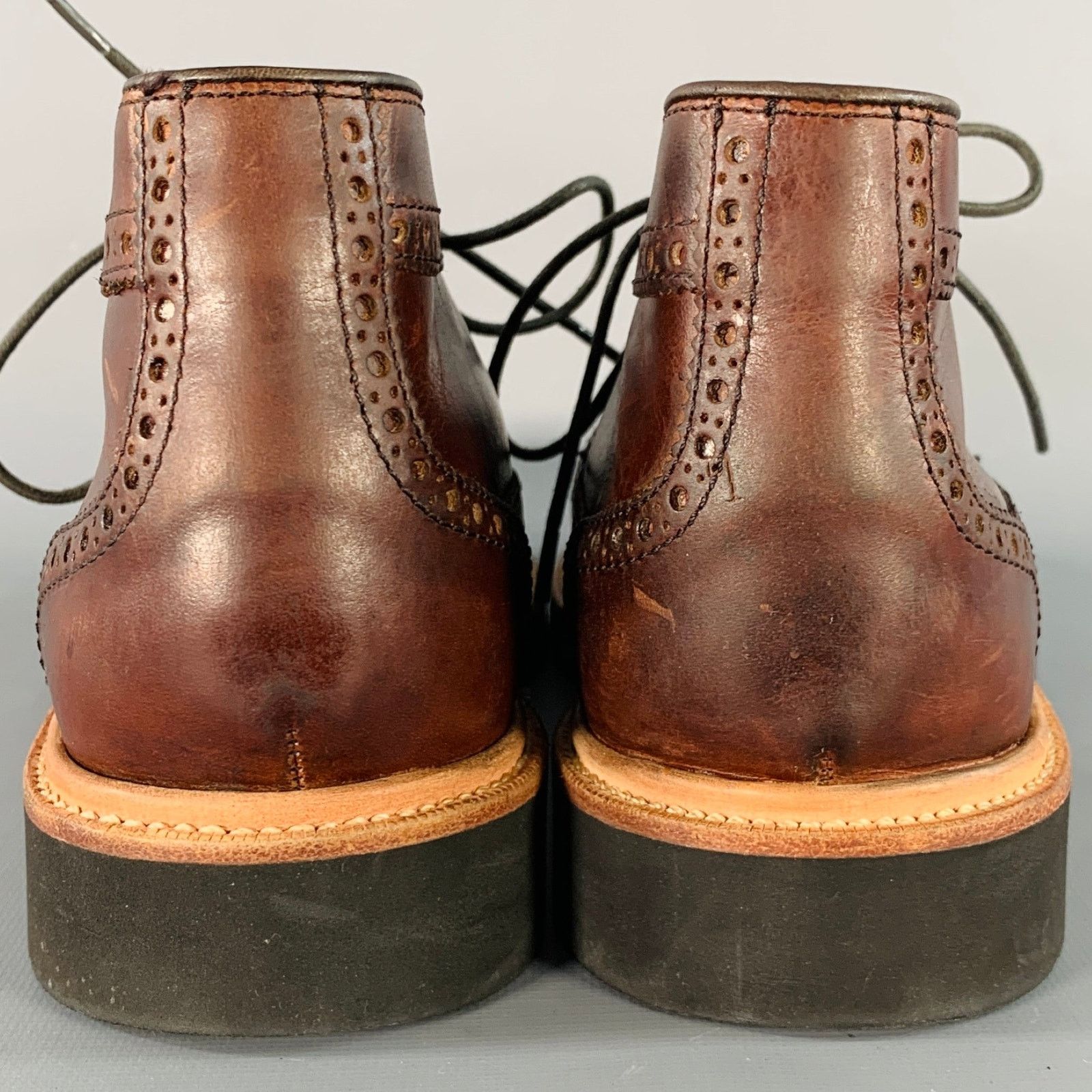 Cole Haan COLE HAAN 9.5 Brown Perforated Leather Wingtip Ankle Boots Size US 9.5 / EU 42-43 - 3 Thumbnail