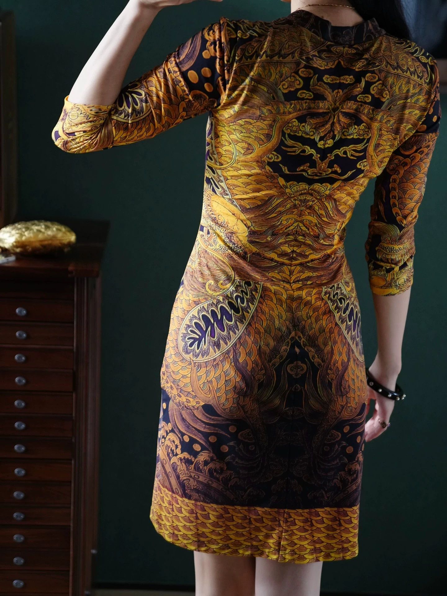 Roberto Cavalli Roberto Cavalli Vintage Dunhuang Print Slim Fit Dress Size M / US 6-8 / IT 42-44 - 5 Thumbnail