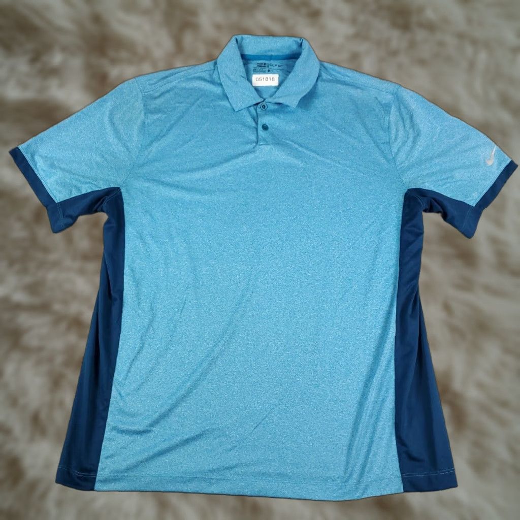 Nike Nike Polo Shirt Mens XL Blue Dri-Fit Nike Golf Short Sleeve Casual Button Collared Shirt Size US XL / EU 56 / 4 - 1 Thumbnail