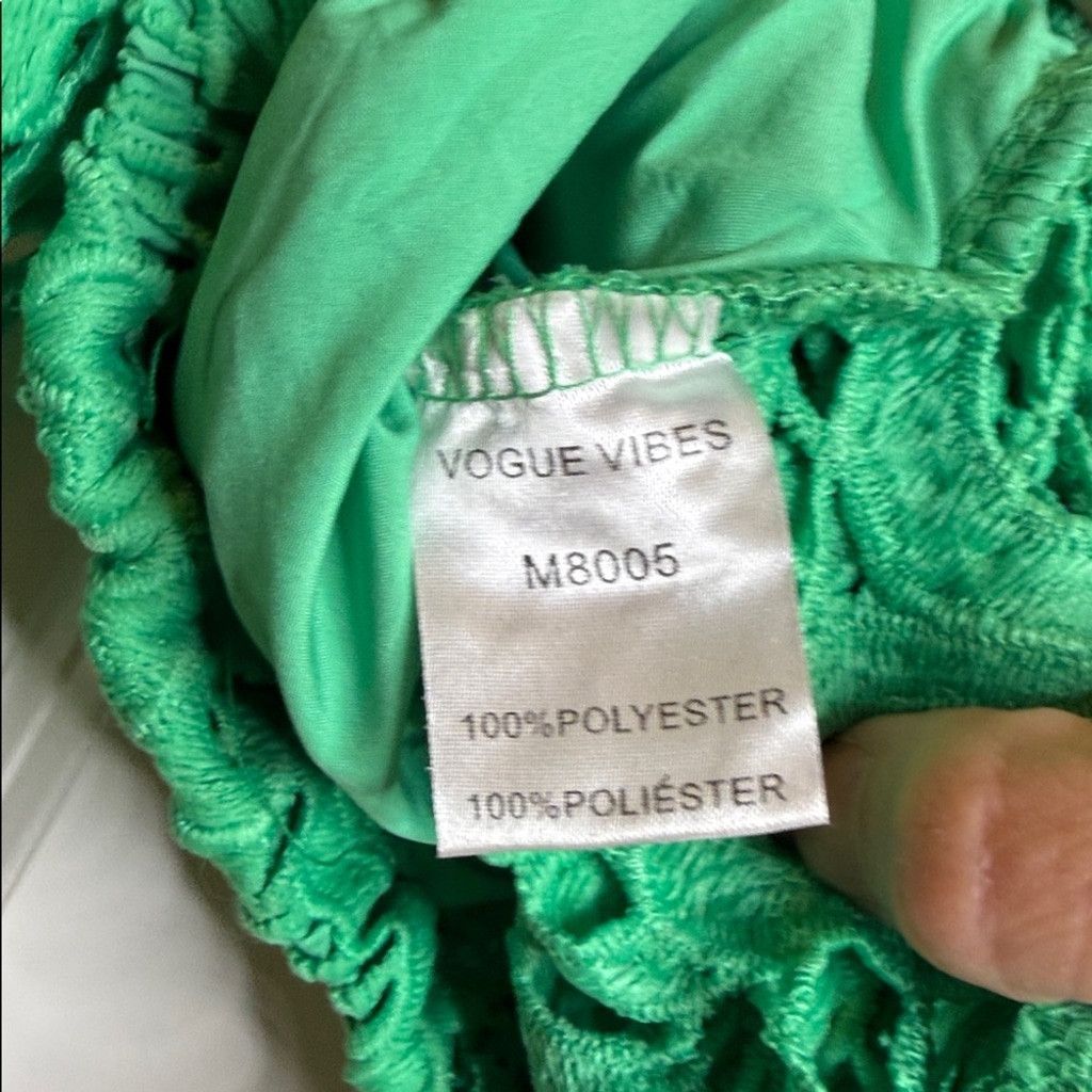 Other Vogue Vibes green crop puffy sleeve floral blouse top sz Lg Size L / US 10 / IT 46 - 7 Thumbnail