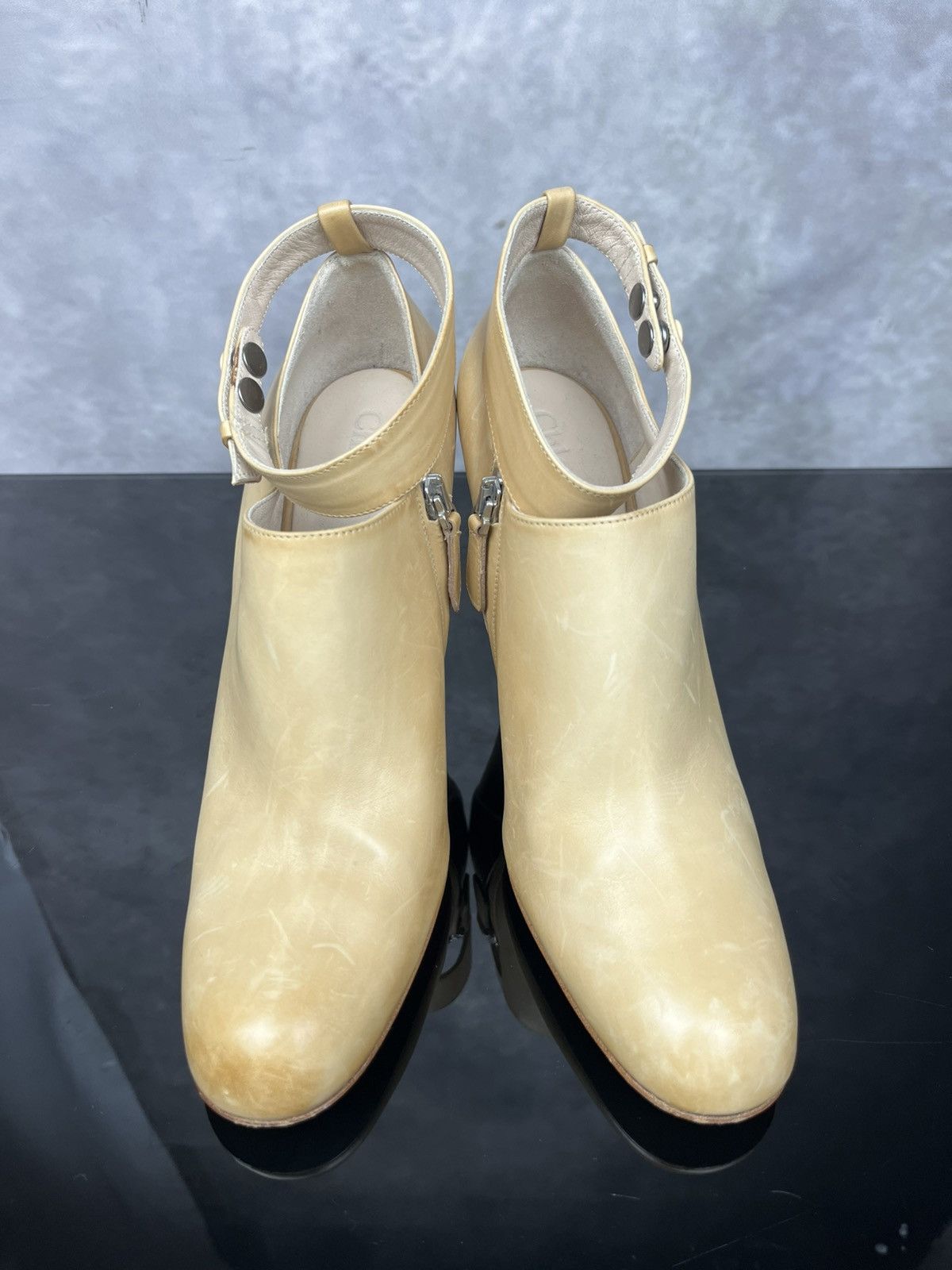 Chloe Chloé Leather Ankle Boots with Ankle Strap Beige/Tan Size 37 Size US 7 / IT 37 - 8 Thumbnail