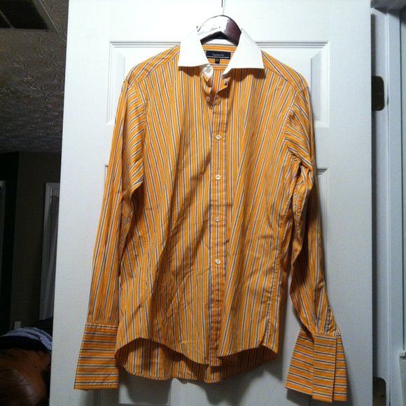 Faconnable FACONNABLE MEN'S 100%COTTON DRESS SHIRT W/ FRENCH CUFFS 15.5 Size US M / EU 48-50 / 2 - 3 Thumbnail
