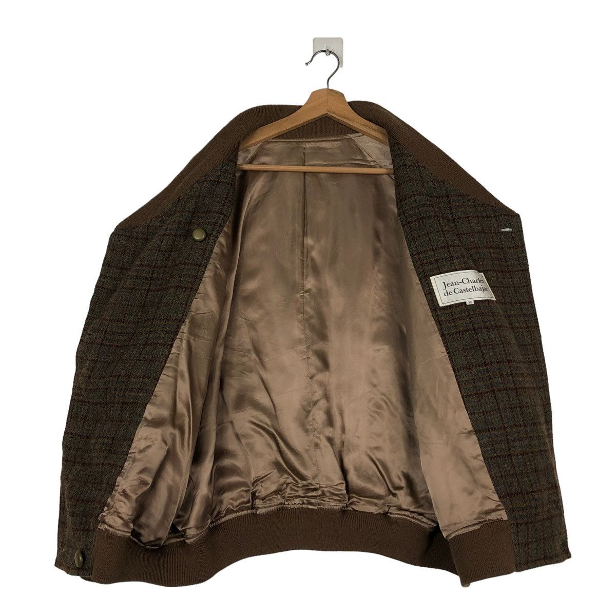 Jean Charles De Castelbajac 🔥VINTAGE WOOL HERRINGBONE BOMBER JACKET TARTAN DESIGN Size US M / EU 48-50 / 2 - 13 Thumbnail