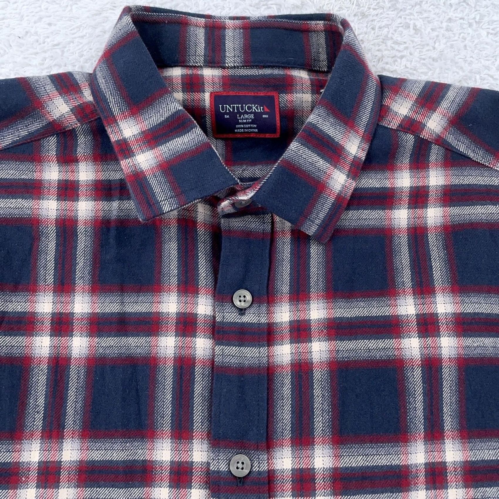 UNTUCKit UNTUCKit Shirt Mens Large Multi Plaid Soft Slim Fit Collared Button Up Size US L / EU 52-54 / 3 - 2 Thumbnail