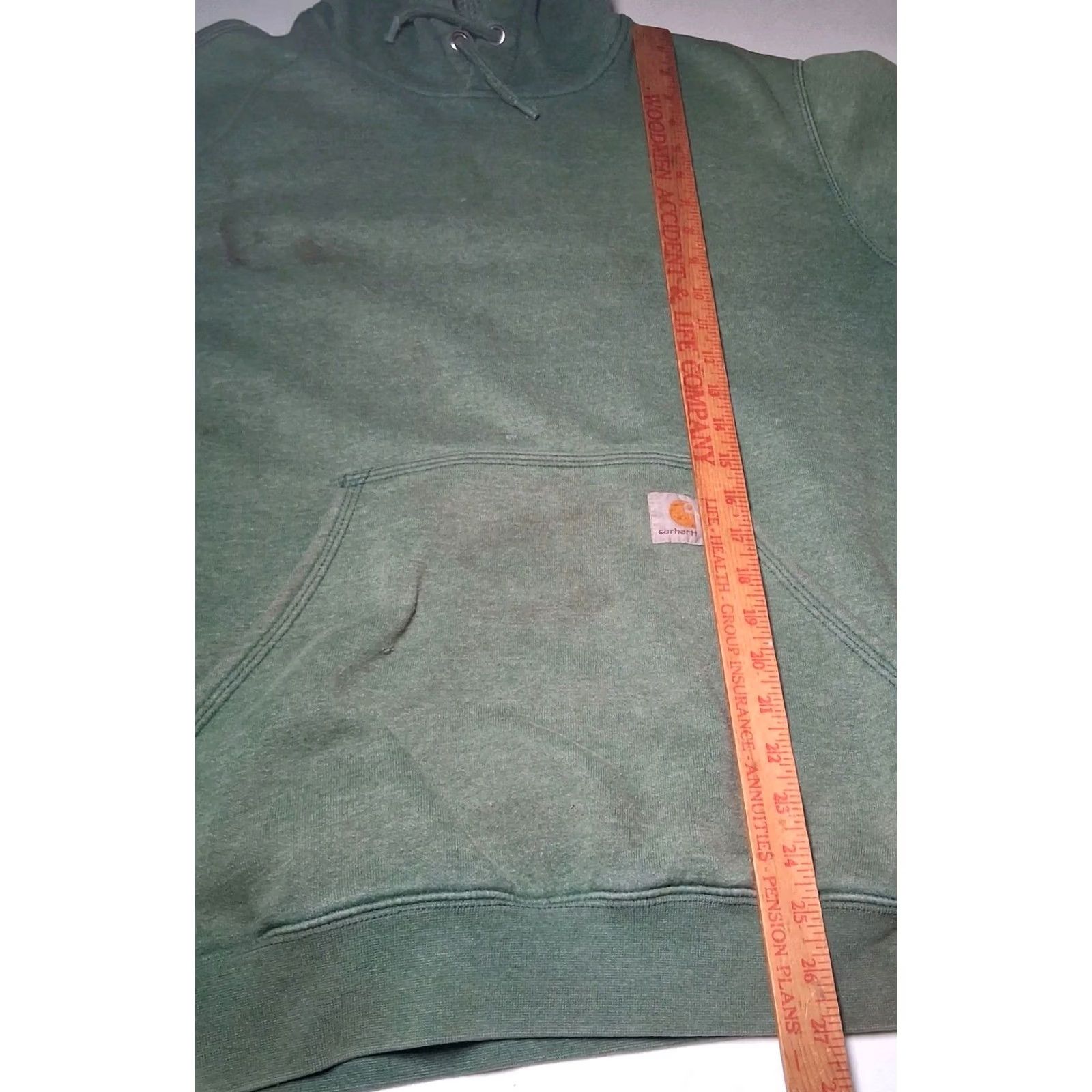 Carhartt VINTAGE Carhartt Hoodie Hooded Sweatshirt Small Green Workwear Pullover Destroyed Work Mens Hoodie Size US S / EU 44-46 / 1 - 5 Thumbnail
