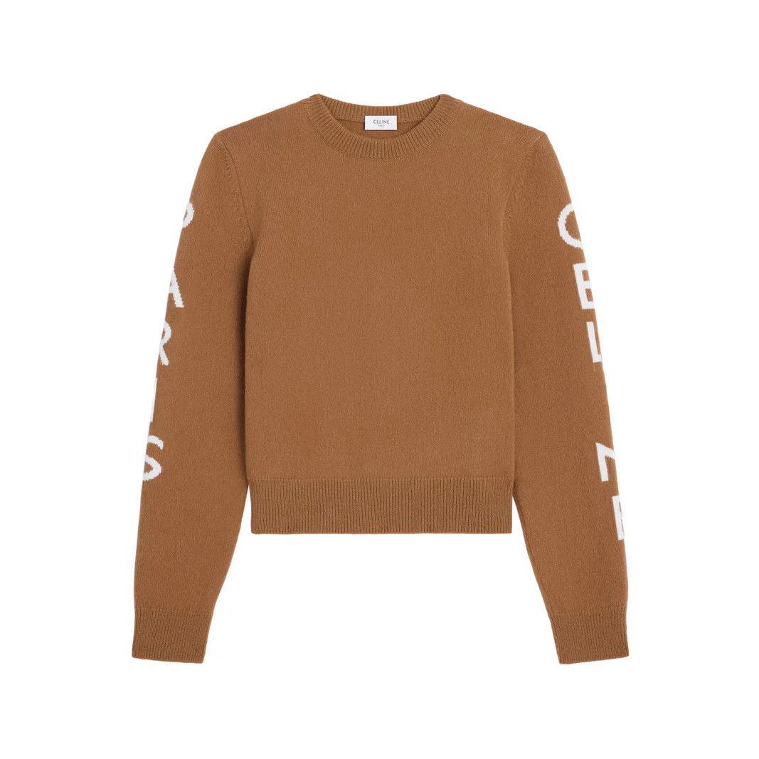 Celine CELINE $1500 Camel/White Wool Cashmere Sweater New & Authent Size 28" / US 6 / IT 42 - 1 Preview