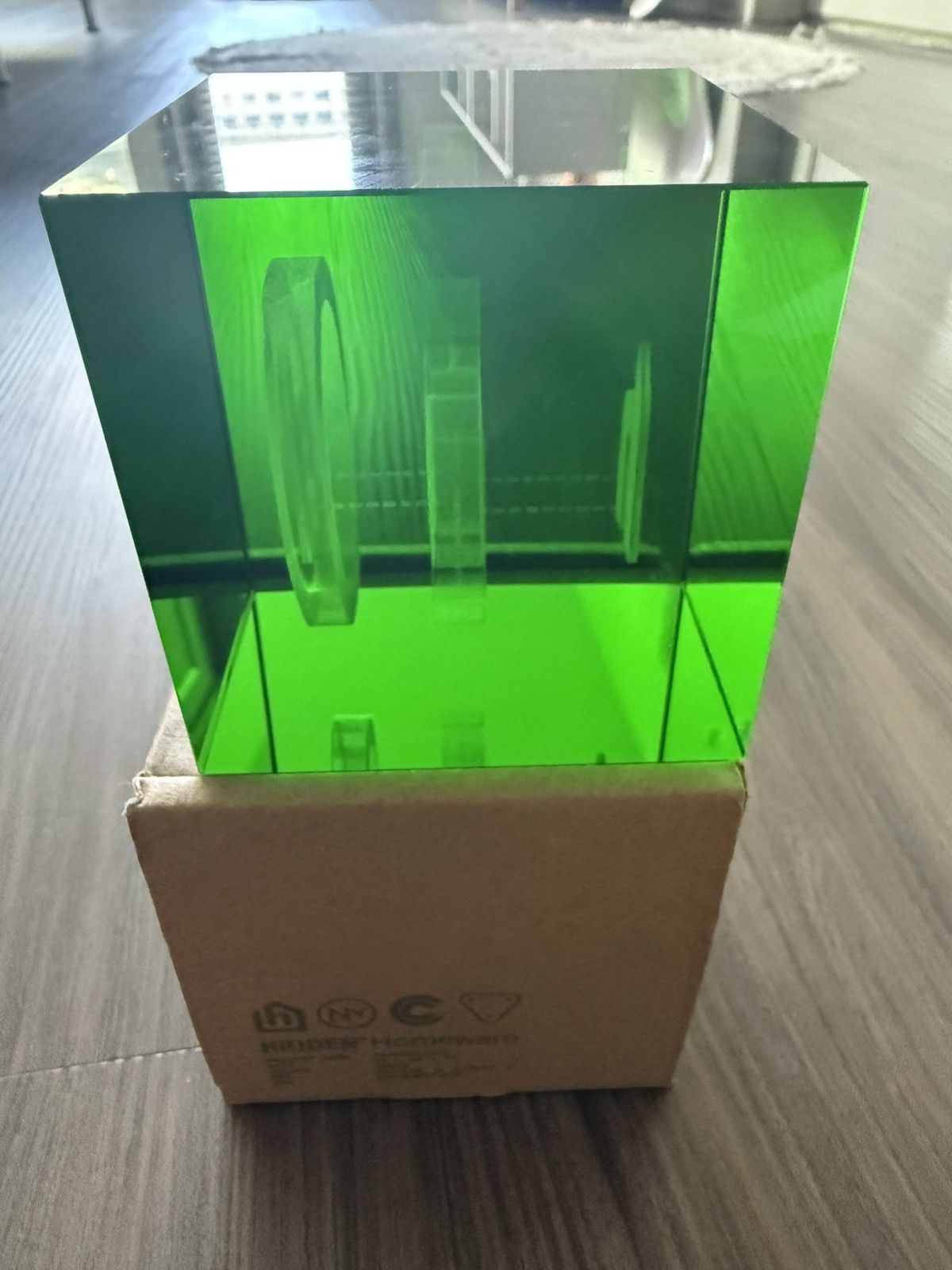 HIDDEN Hidden NY Acrylic Logo Block – Green Transparent Resin Size ONE SIZE - 3 Thumbnail