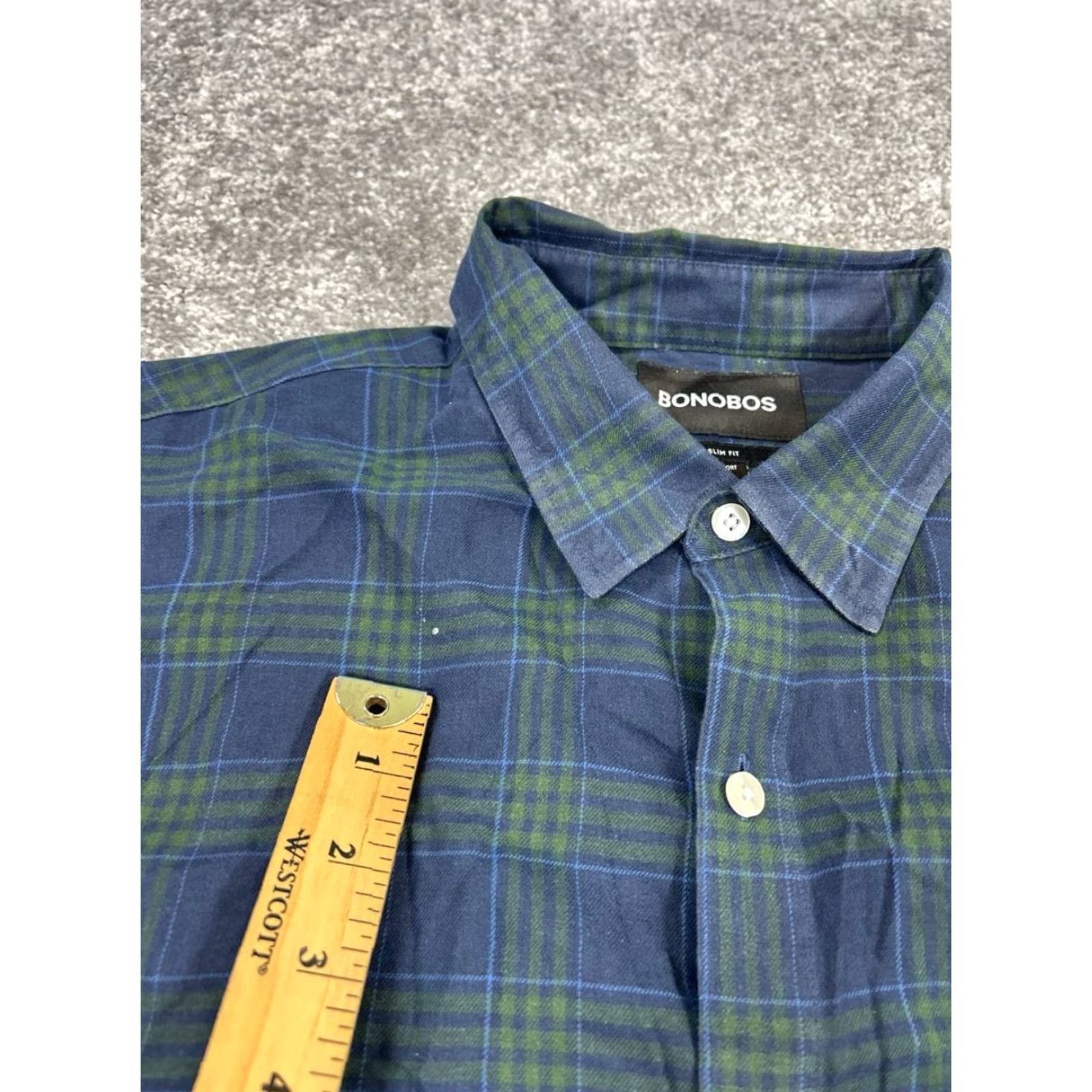 Bonobos Bonobos Shirt Mens L Blue Cotton Button Up Plaid Casual Slim Button-Down Collared Seasonal Spring Summer Fall Mens Size US L / EU 52-54 / 3 - 3 Thumbnail