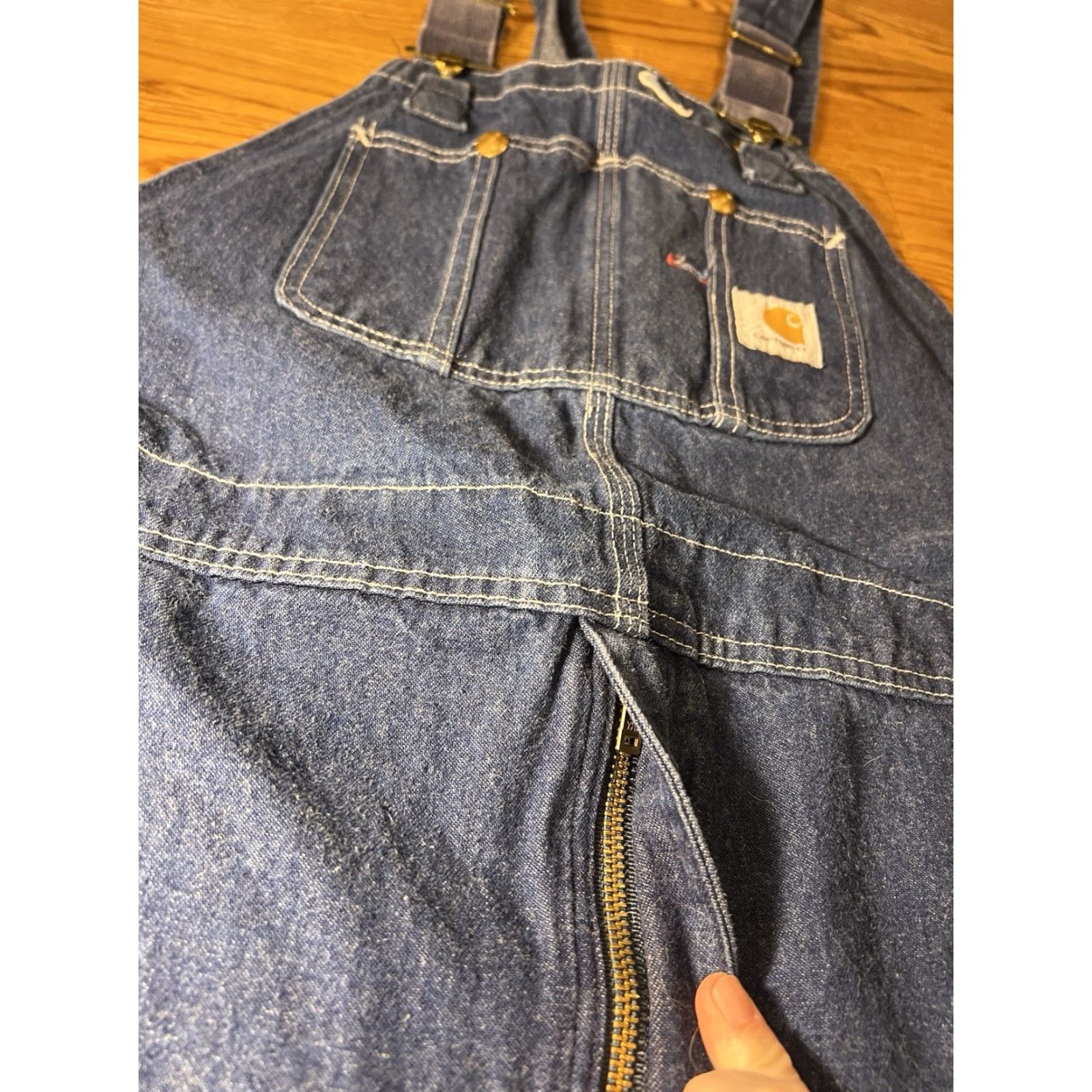 Carhartt VINTAGE Carhartt Overalls Men 42 x 32 Denim Workwear 90s Blue 5-Pocket Button Closure Jeans Regular Fit Mens Size US 42 / EU 58 - 5 Thumbnail