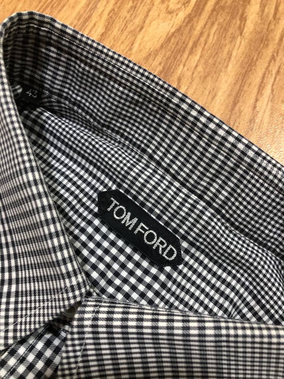 Tom Ford Tom Ford Men's Shirt Black White Checkered Button Front Size US L / EU 52-54 / 3 - 2 Thumbnail